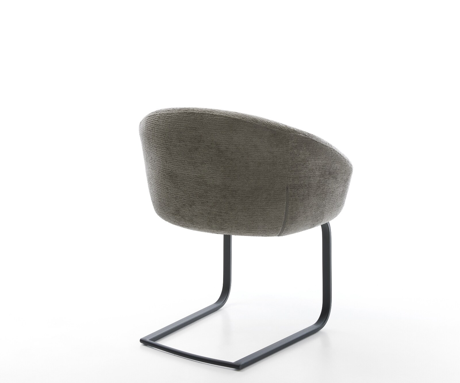 Cantilever Vinka-Flex avec accoudoirs bouclé doux couleur boue pied cantilever plat noir resorts ensachés 5