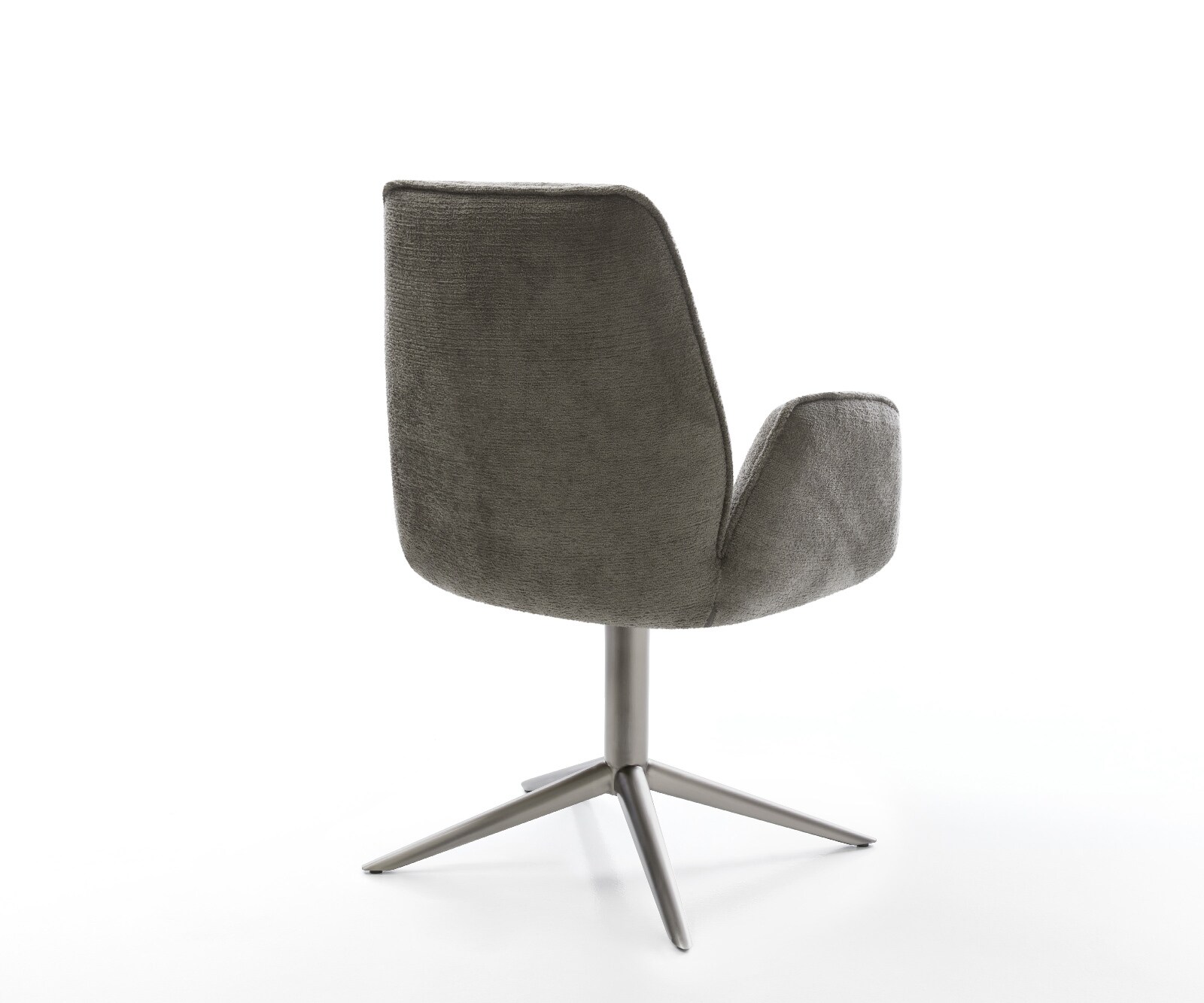 Chaise-pivotante Zoa-Flex bouclé doux couleur boue pied de chaise 4 branches grafiete pivotement sur 360° fonction bascule resorts ensachés 5