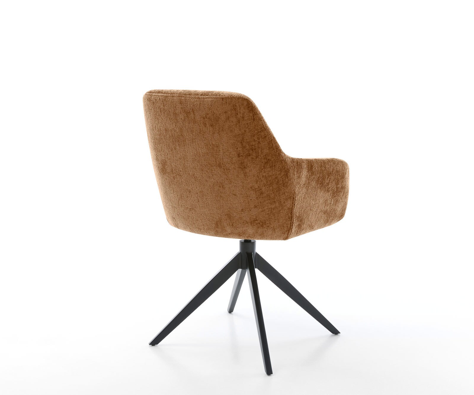 Chaise-pivotante Pejo-Flex chenille rouille pied croisé large noir pivotement sur 360° fonction bascule ressorts ensachés 4