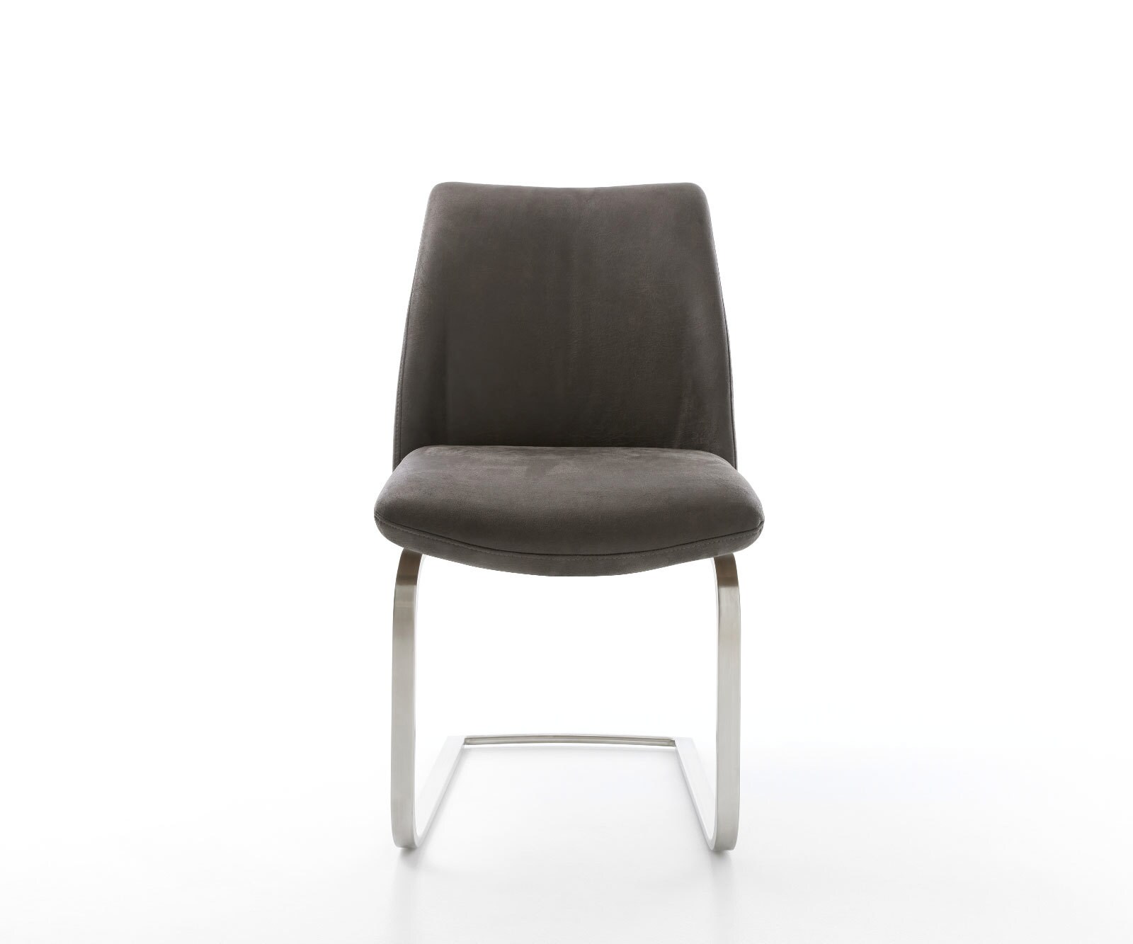 Cantilever Elso-Flex microvelours anthracite vintage pied cantilever plat acier inoxydable brossé ressorts ensachés 2