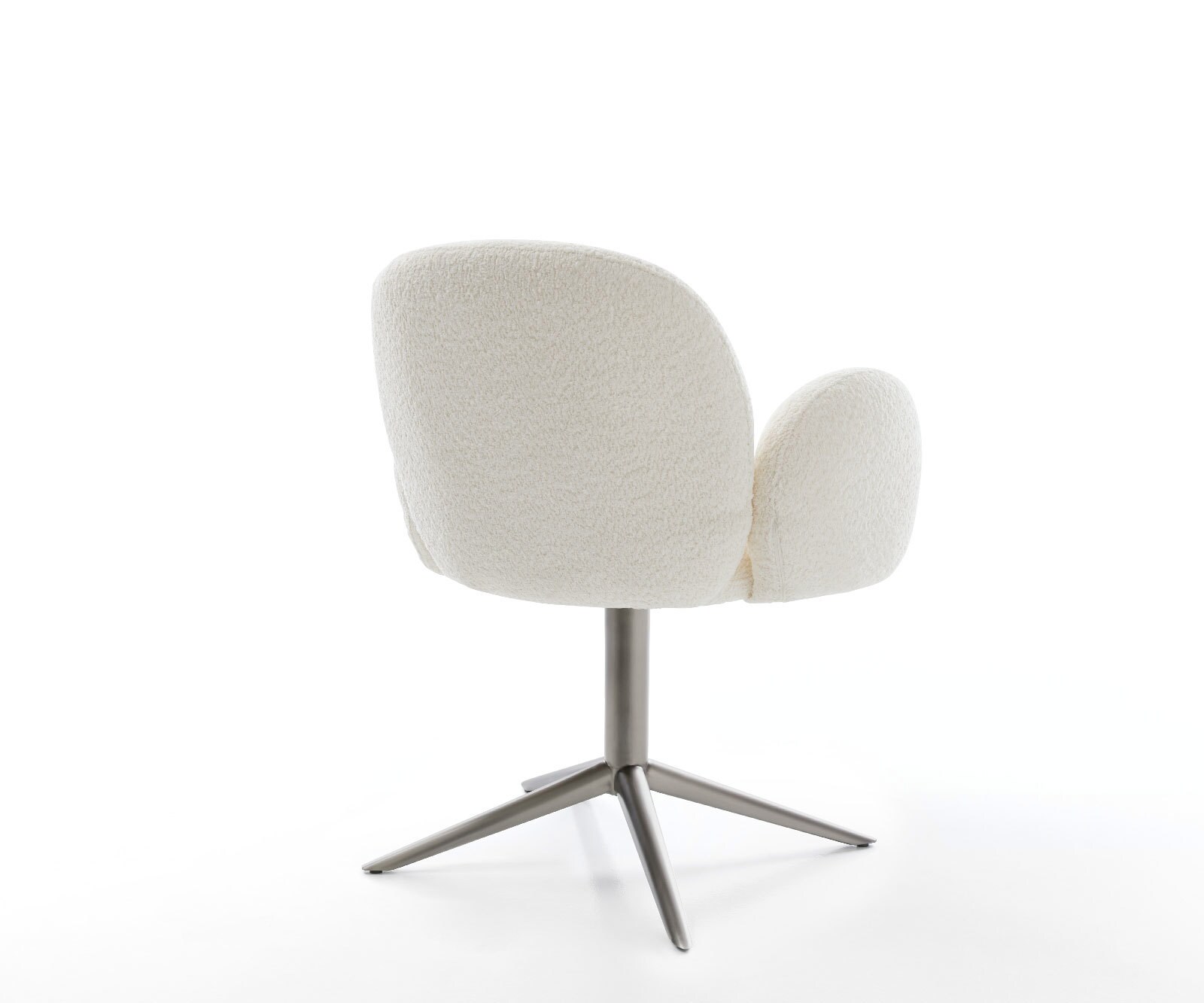 Chaise-pivotante Nube-Flex mit Armlehnen bouclé blanc pied de chaise 4 branches grafiete pivotement sur 360° fonction bascule ressorts ensachés 4