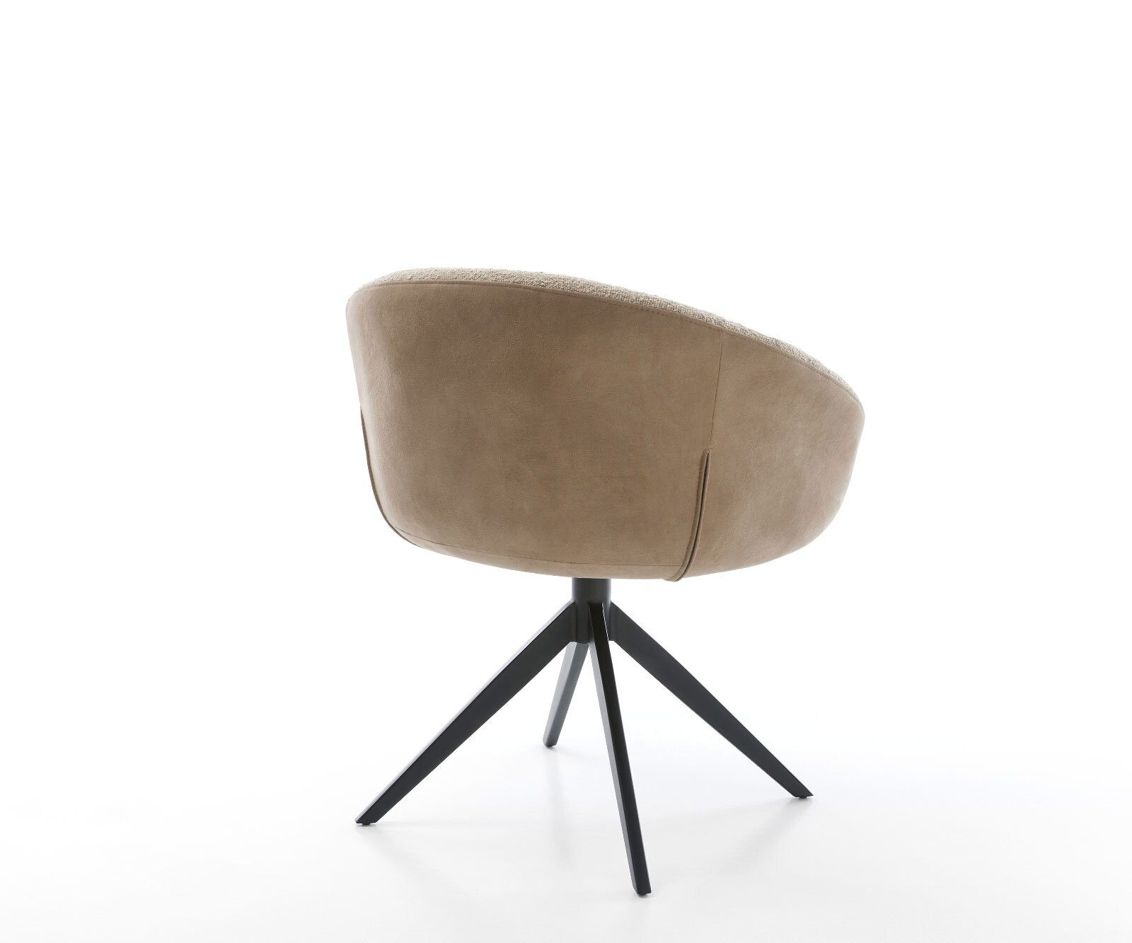Chaise-pivotante Vinka-Flex tissu mixte boue pied croisé large noir pivotement sur 360° fonction bascule ressorts ensachés 5