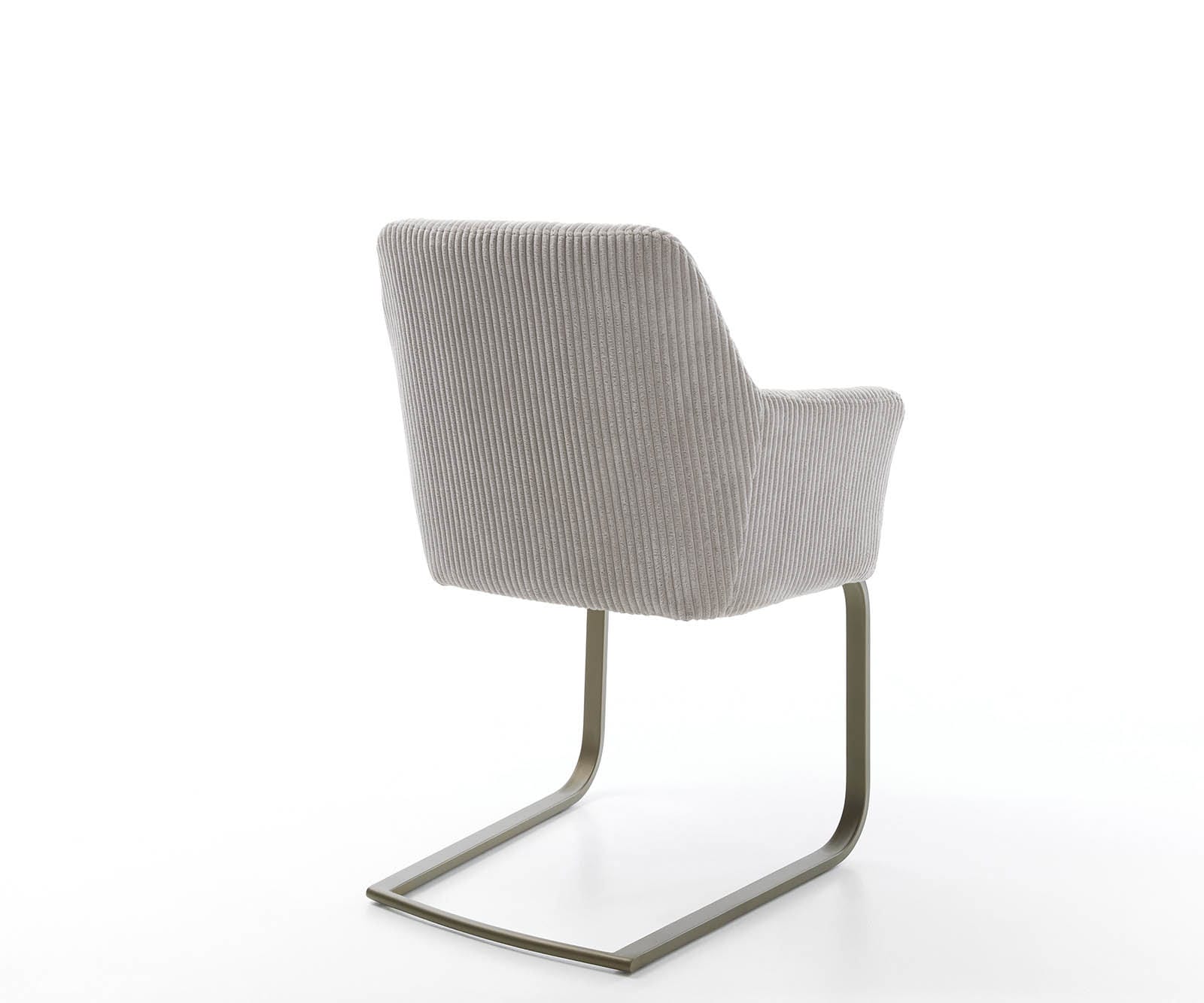 Cantilever Xana-Flex avec accoudoirs côtelé gris argenté pied cantilever plat aspect titane ressorts ensachés 4 Cantilever Xana-Flex avec accoudoirs côtelé gris argenté pied cantilever plat aspect titane ressorts ensachés 4