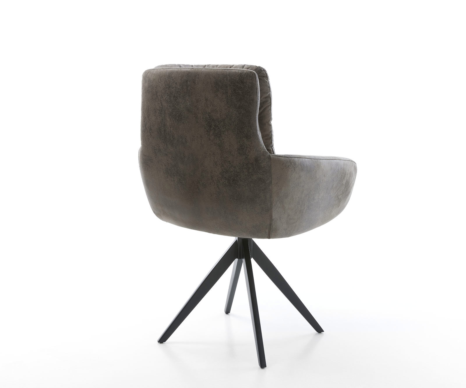 Chaise-de-salle-à-manger Abelia-Flex avec accoudoirs microvelours gris antique pied croisé angulaire noir 4 Chaise-de-salle-à-manger Abelia-Flex avec accoudoirs microvelours gris antique pied croisé angulaire noir 4