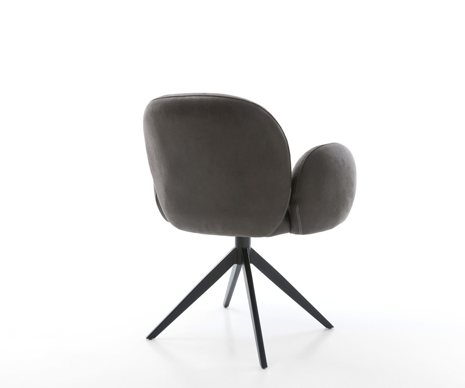 Chaise-pivotante Nube-Flex microvelours anthracite vintage pied croisé large noir pivotement sur 360° fonction bascule ressorts ensachés 4