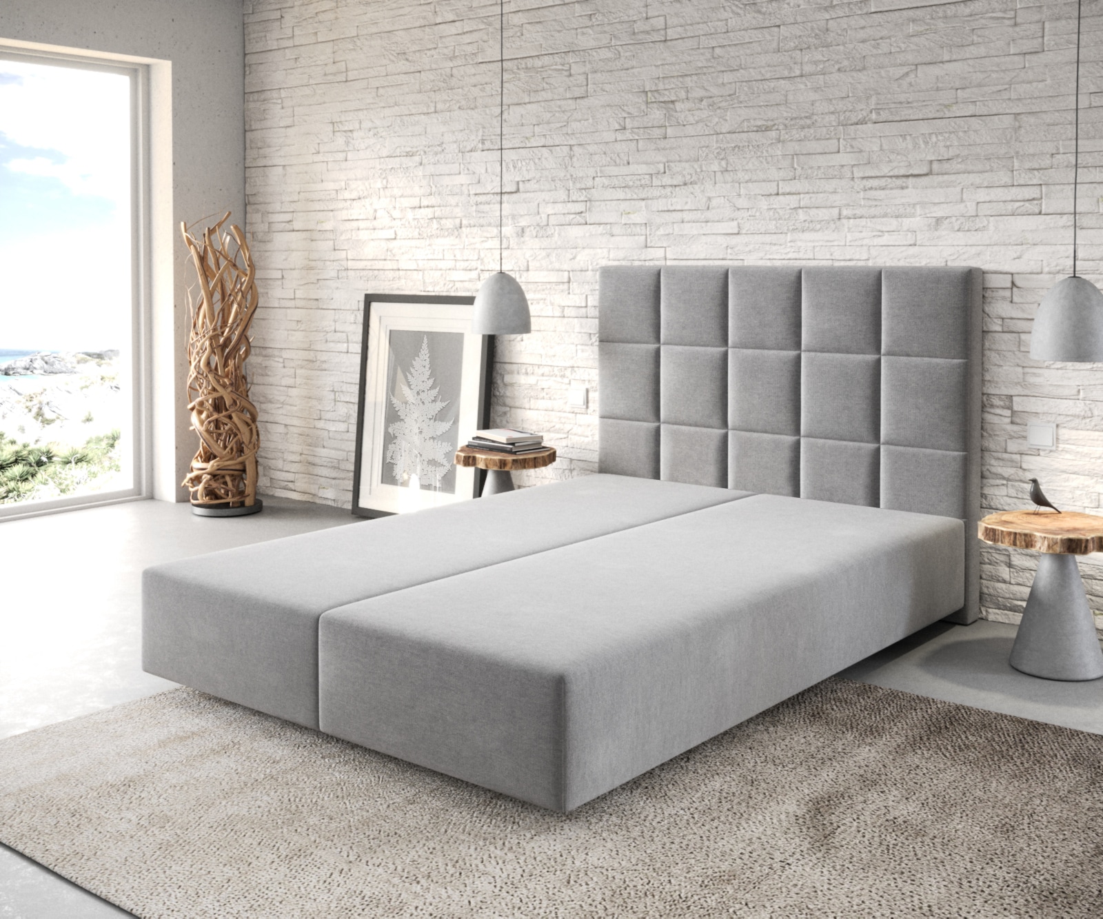 Cadre-de-sommier Dream-Fine 140x200 Microfibre Gris Cadre-de-sommier Dream-Fine 140x200 Microfibre Gris