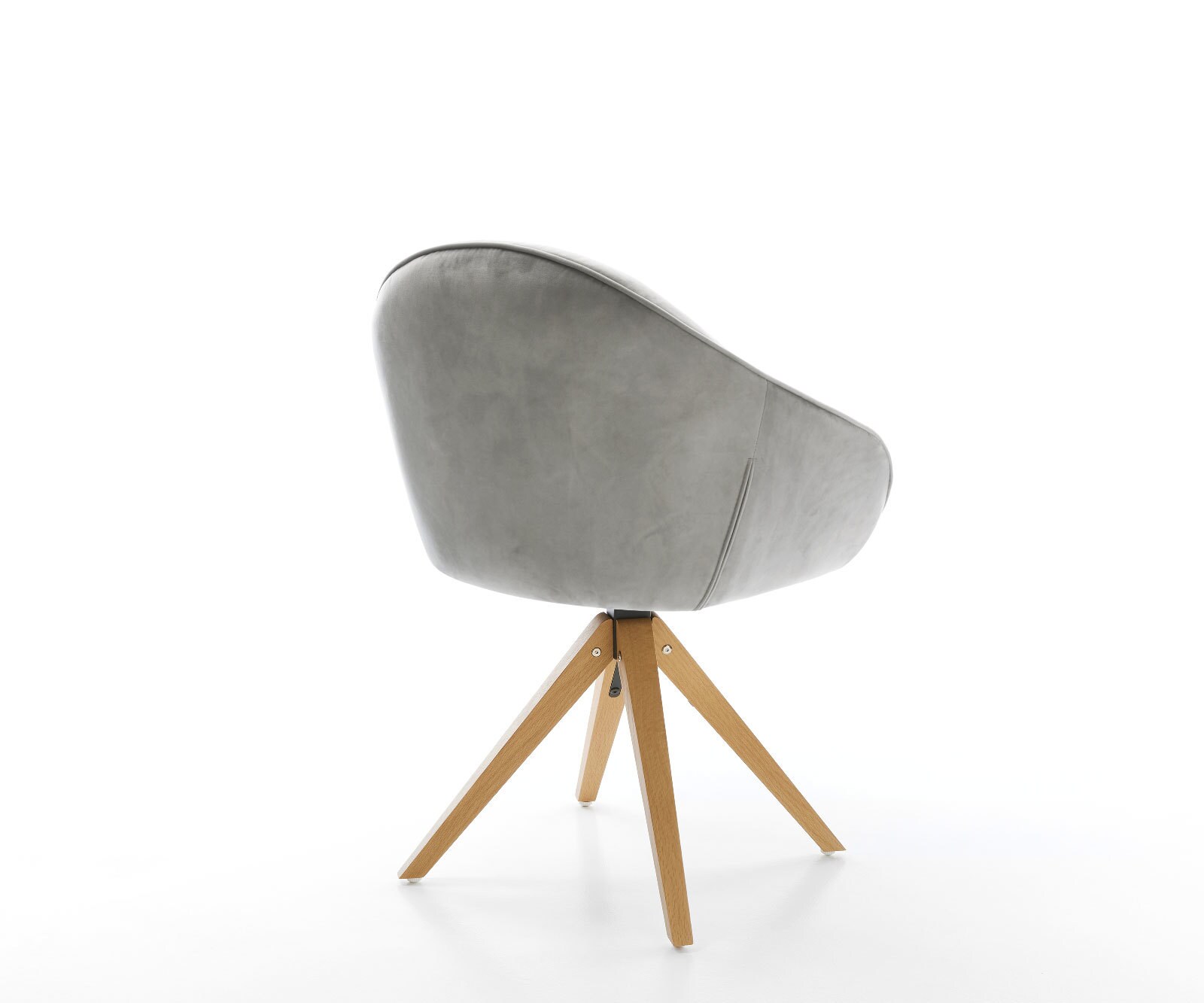 Chaise-de-salle-à-manger Gaio-Flex velours gris pied en bois angulaire naturel 4 Chaise-de-salle-à-manger Gaio-Flex velours gris pied en bois angulaire naturel 4