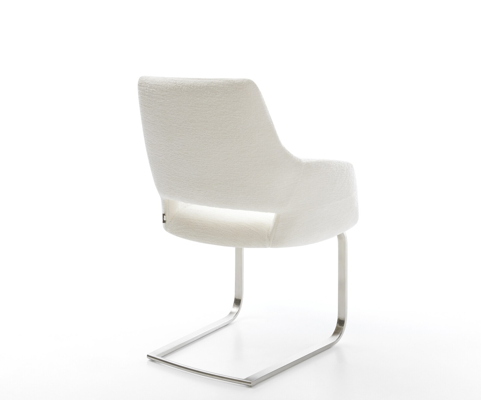 Cantilever Yago-Flex avec accoudoirs bouclé doux beige pied cantilever plat acier inoxydable resorts ensachés 5