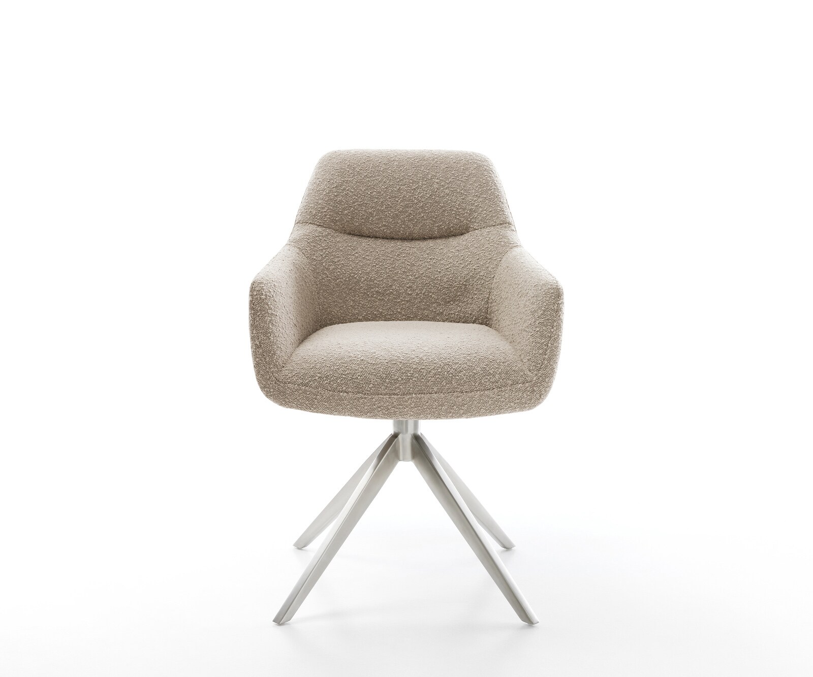 Chaise-pivotante Pejo-Flex bouclé boue pied croisé large acier inoxydable pivotement sur 360° fonction bascule ressorts ensachés 2