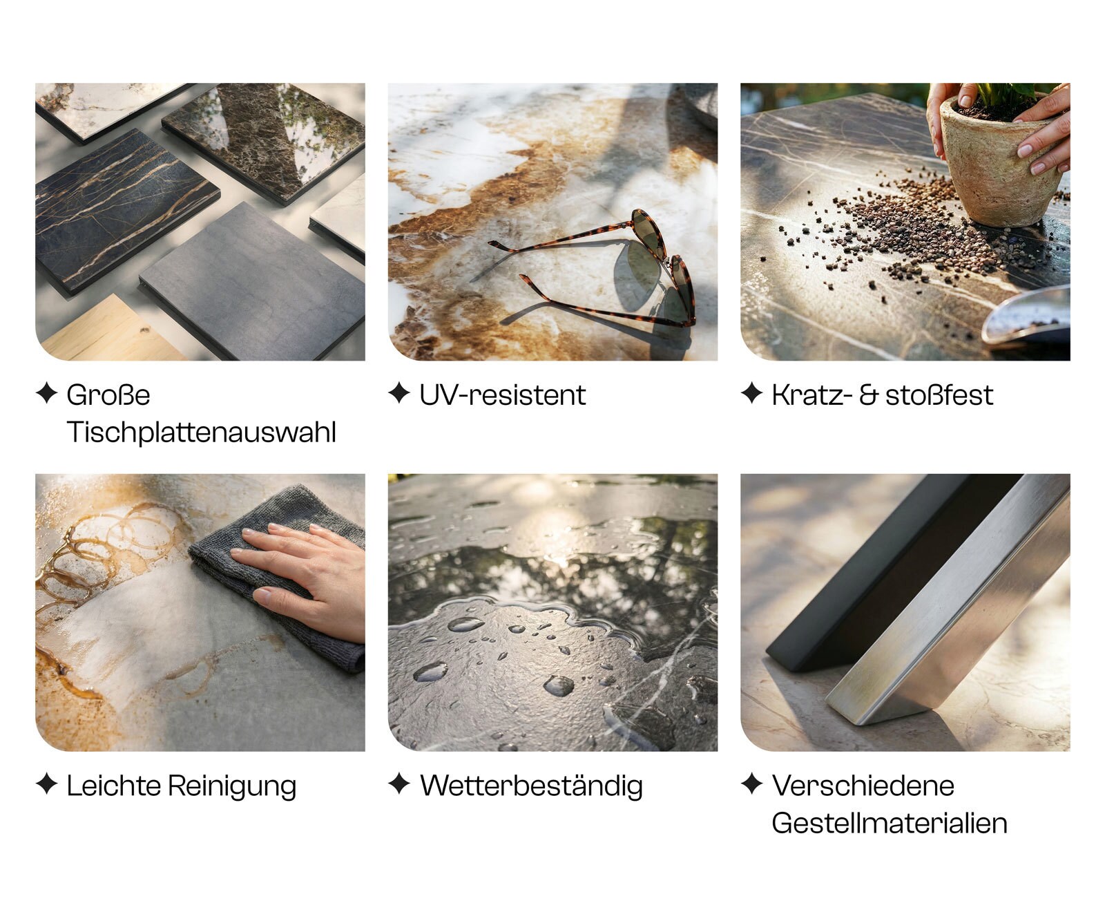 Table d’extérieur Edge Boot 200x100 cm céramique Laminam® Noir Desir brun piètement croisé rectangulaire noir 9