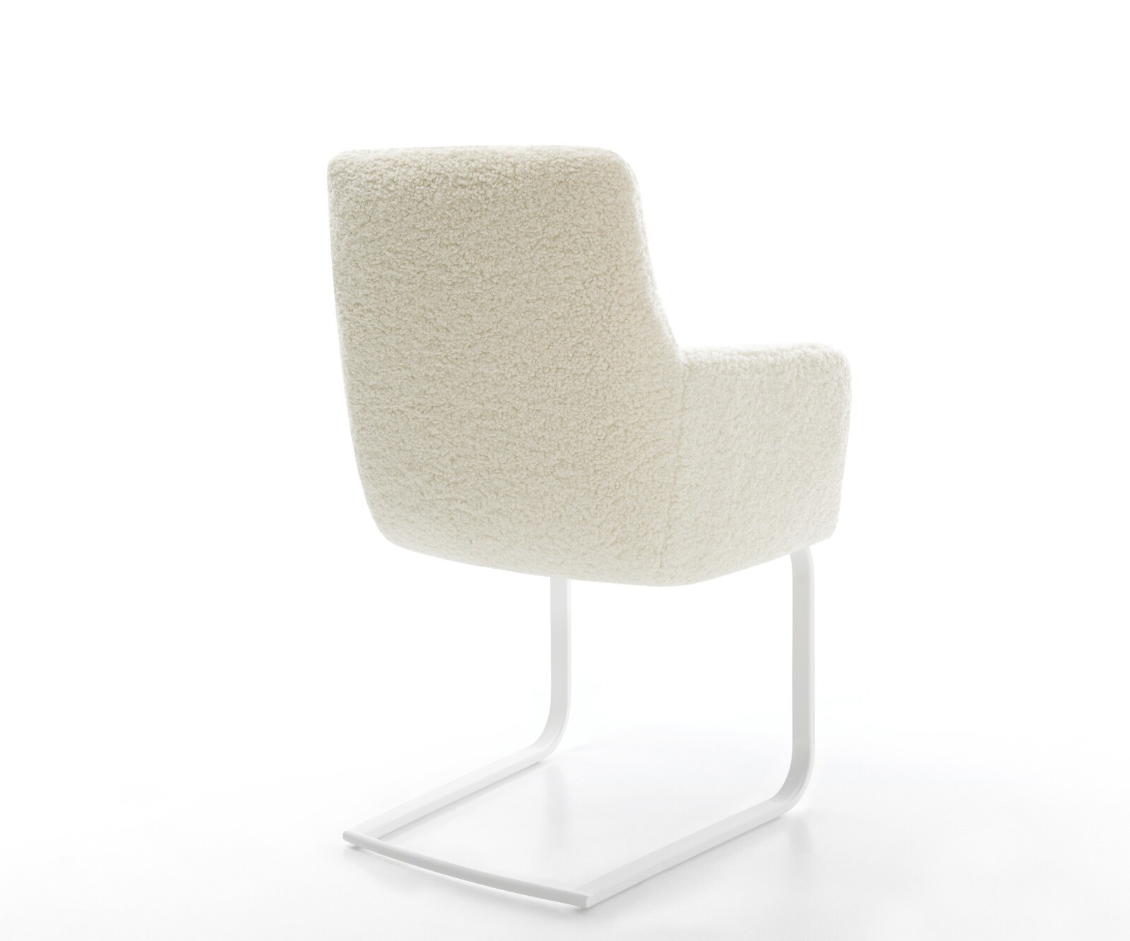 Cantilever Heira-Flex avec accoudoirs tissu teddy beige pied cantilever plat blanc resorts ensachés 5