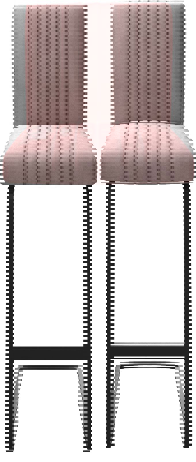 Chaise-de-bar Luiga-Flex velours rosé chaise cantilever métal plat 3