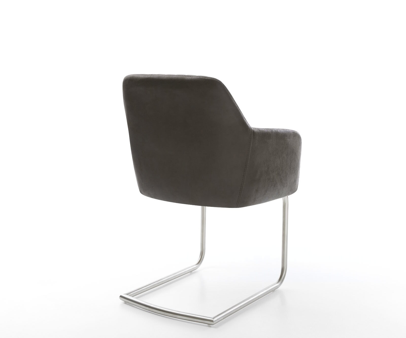 Cantilever Greg-Flex microvelours anthracite vintage pied cantilever rond acier inoxydable brossé ressorts ensachés 4 Cantilever Greg-Flex microvelours anthracite vintage pied cantilever rond acier inoxydable brossé ressorts ensachés 4