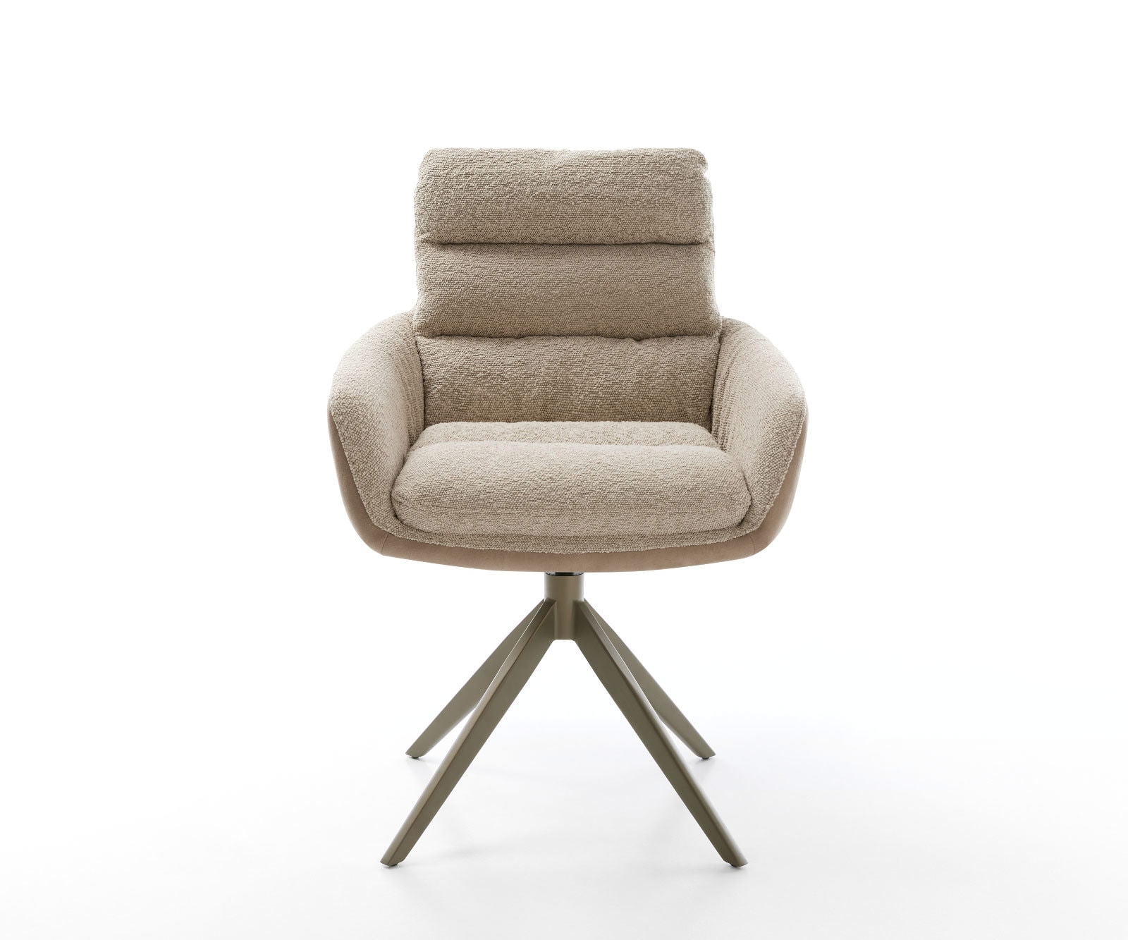 Chaise-pivotante Abelia-Flex avec accoudoirs tissu mixte couleur boue pied croisé large aspect titane pivotement sur 360° fonction bascule 1 Chaise-pivotante Abelia-Flex avec accoudoirs tissu mixte couleur boue pied croisé large aspect titane pivotement sur 360° fonction bascule 1