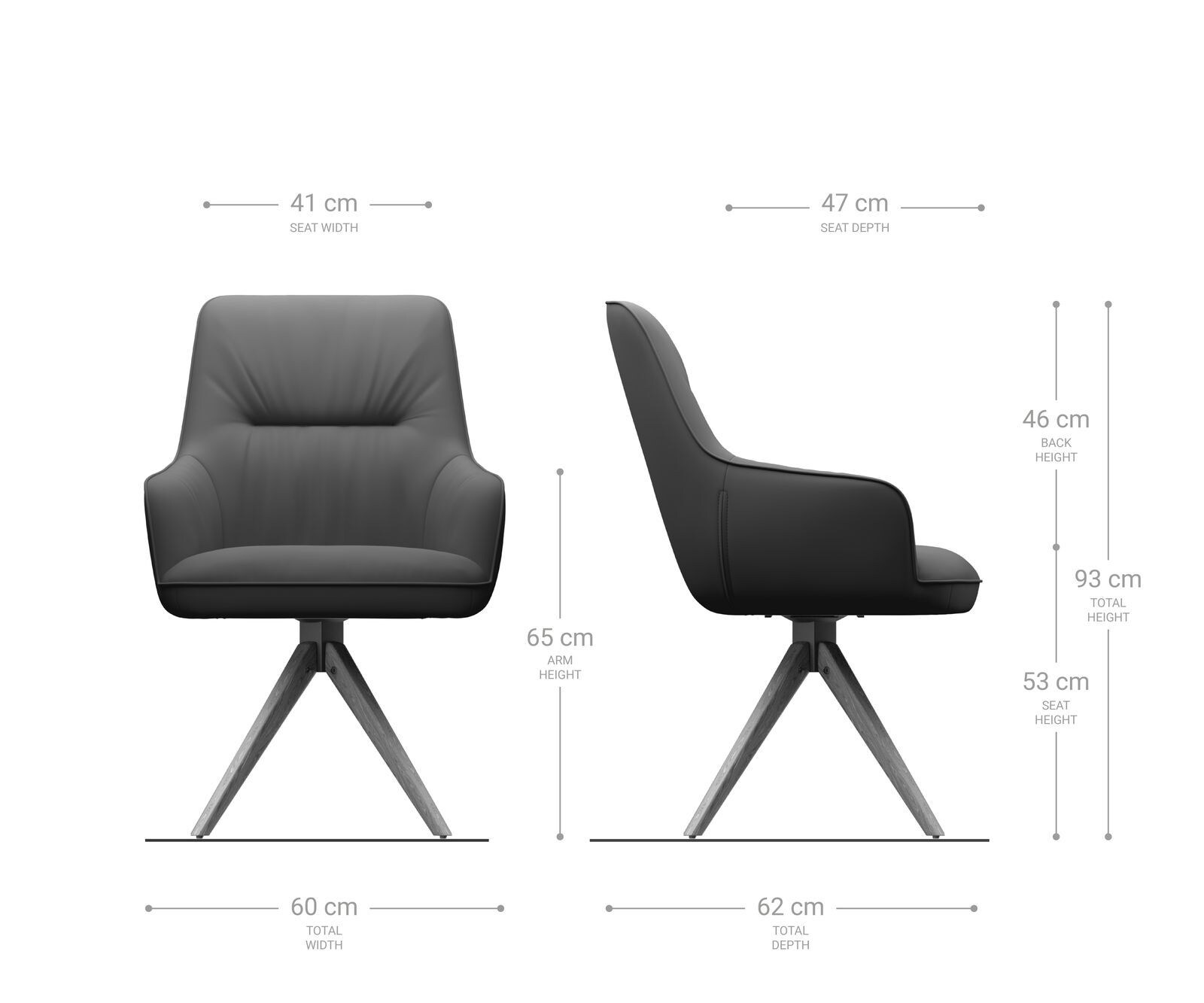 Chaise-de-salle-à-manger Zelia-Flex avec accoudoirs cuir de vache noir pied en bois angulaire naturel ressorts ensachés 5 Chaise-de-salle-à-manger Zelia-Flex avec accoudoirs cuir de vache noir pied en bois angulaire naturel ressorts ensachés 5
