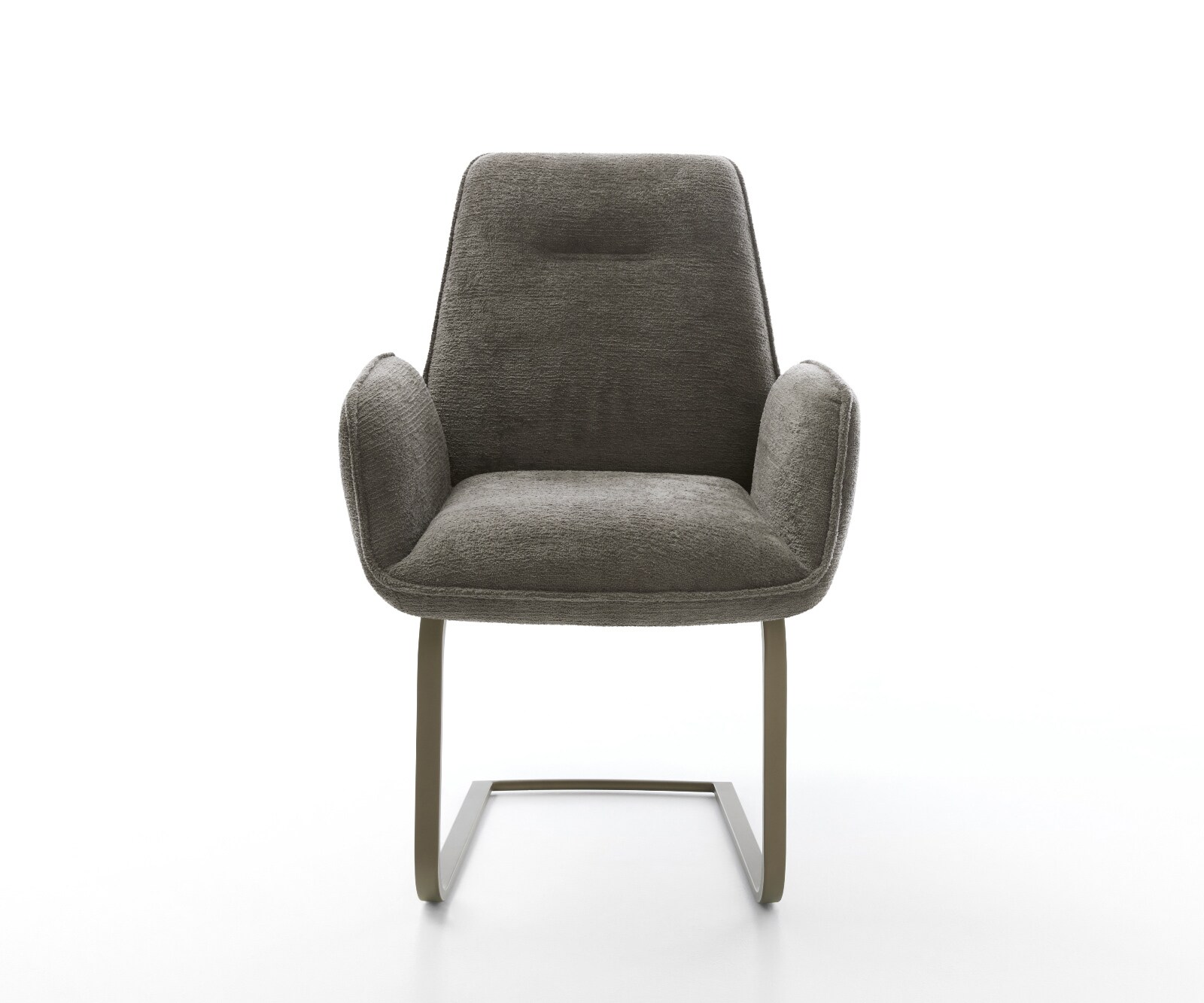 Cantilever Zoa-Flex bouclé doux couleur boue pied cantilever plat aspect titane resorts ensachés 1