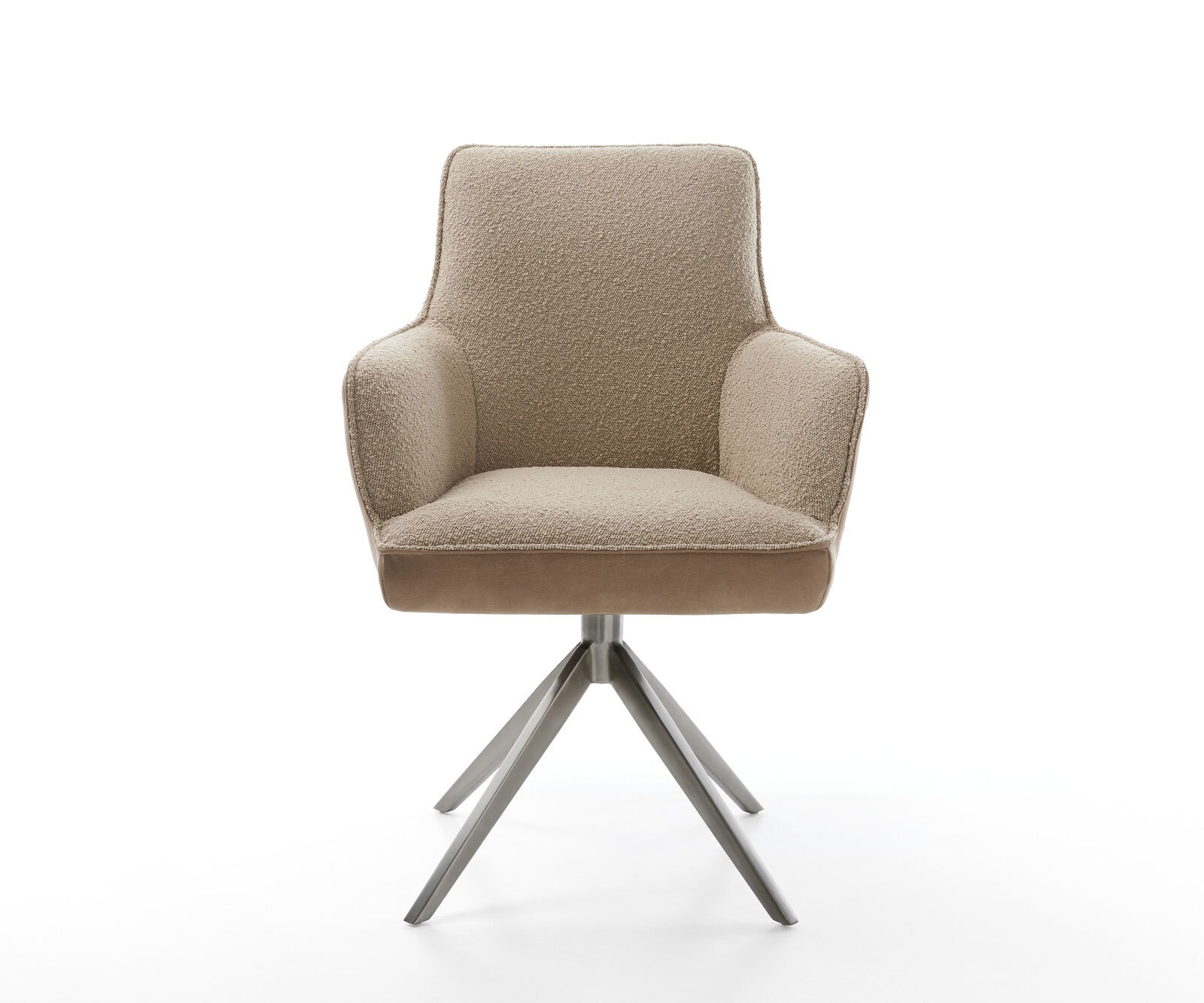 Chaise-pivotante Heira-Flex mit Armlehnen microvelours couleur boue pied croisé large grafiete pivotement sur 360° fonction bascule ressorts ensachés 2