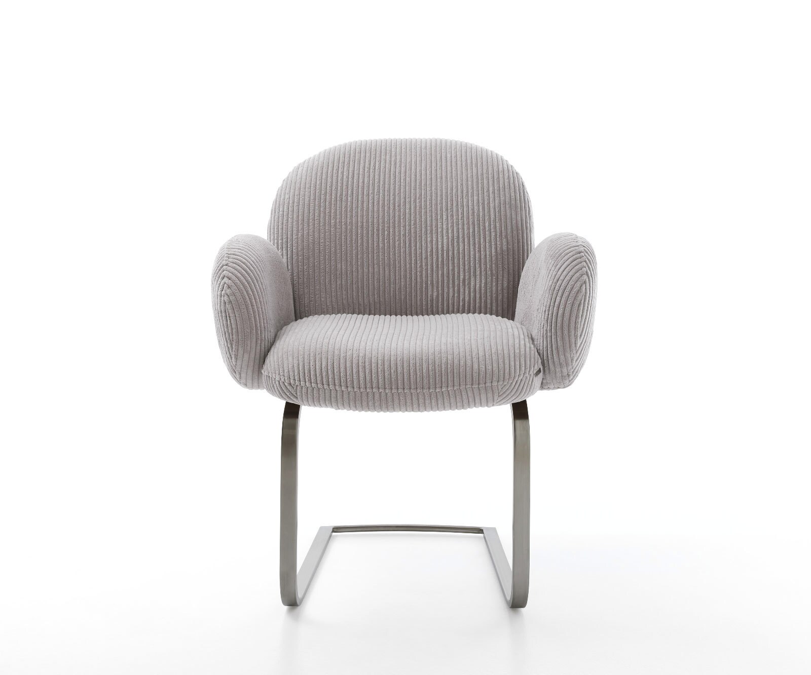 Cantilever Nube-Flex avec accoudoirs côtelé gris argenté pied cantilever plat grafiete ressorts ensachés 2