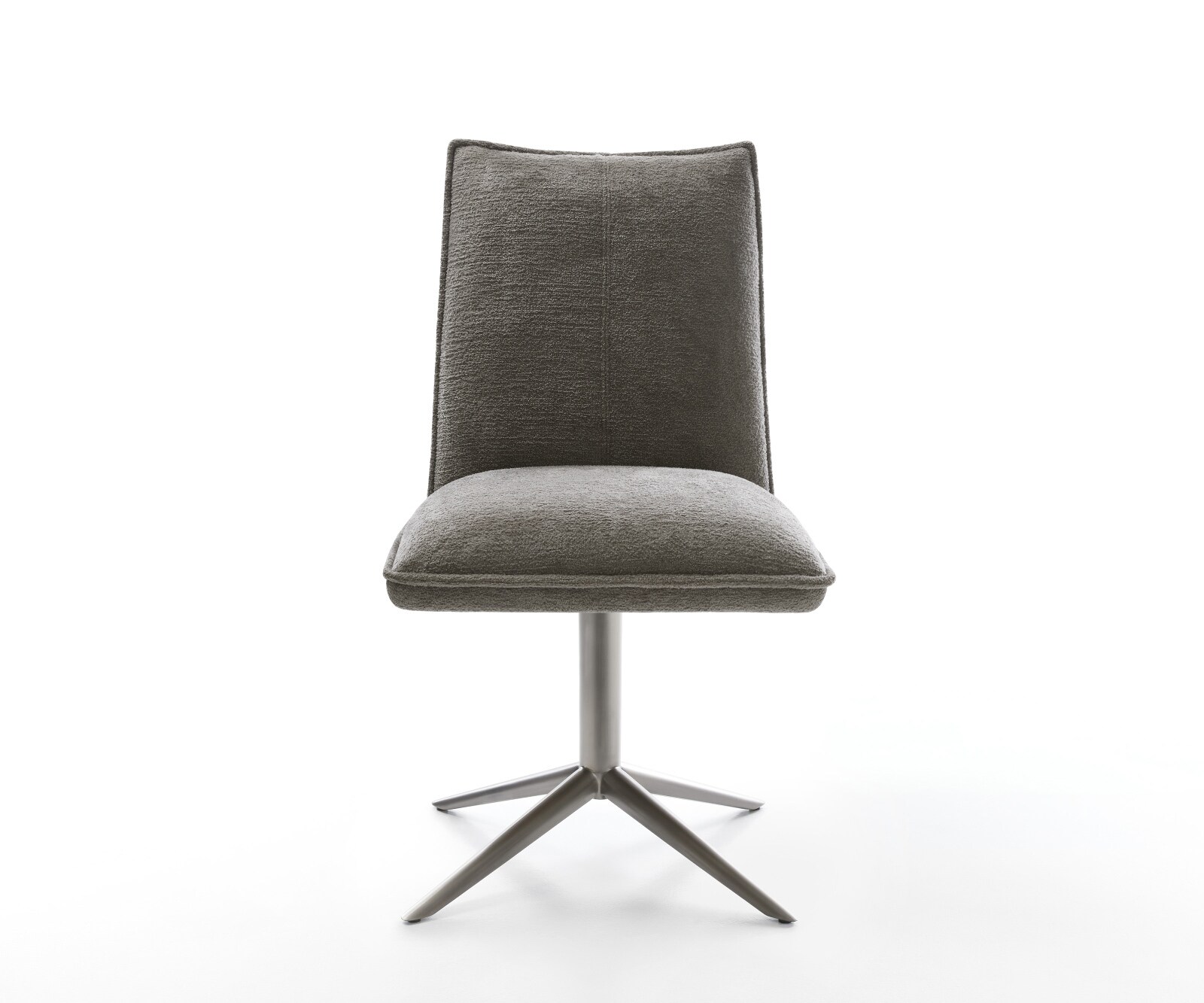 Chaise-pivotante Lelio-Flex bouclé doux couleur boue pied de chaise 4 branches grafiete pivotement sur 360° fonction bascule resorts ensachés 2