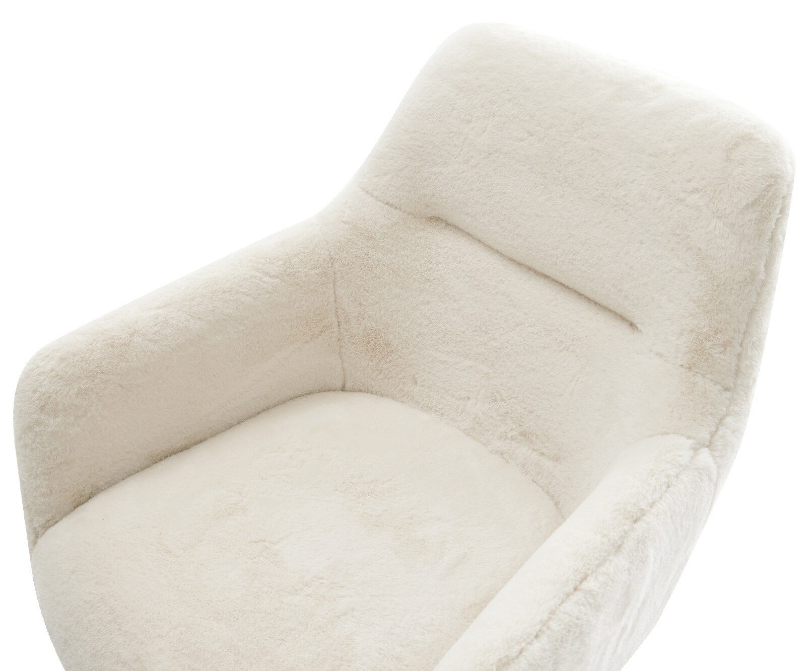 Chaise-pivotante Pejo-Flex peluche crème-blanc pied de chaise 4 branches blanc pivotement sur 360° fonction bascule resorts ensachés 3