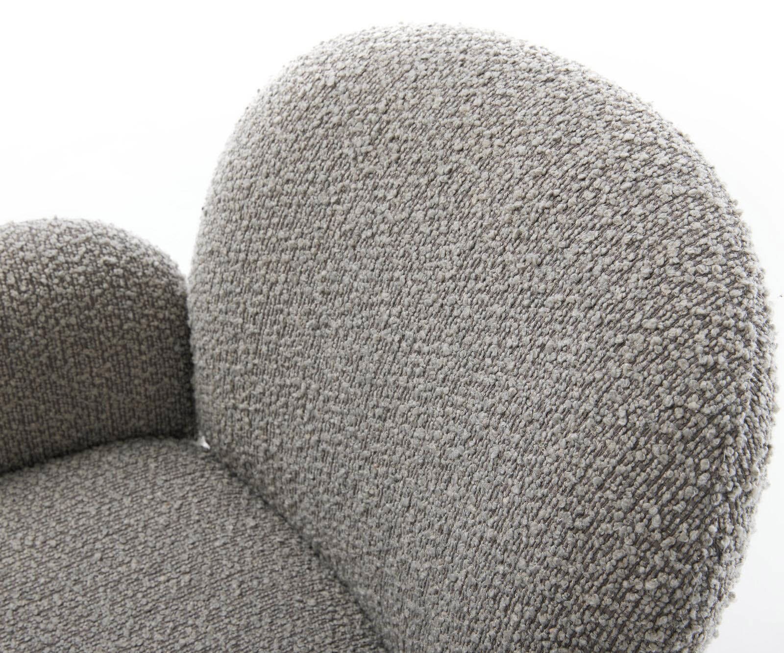 Cantilever Nube-Flex avec accoudoirs bouclé gris argenté pied cantilever plat aspect titane ressorts ensachés 4