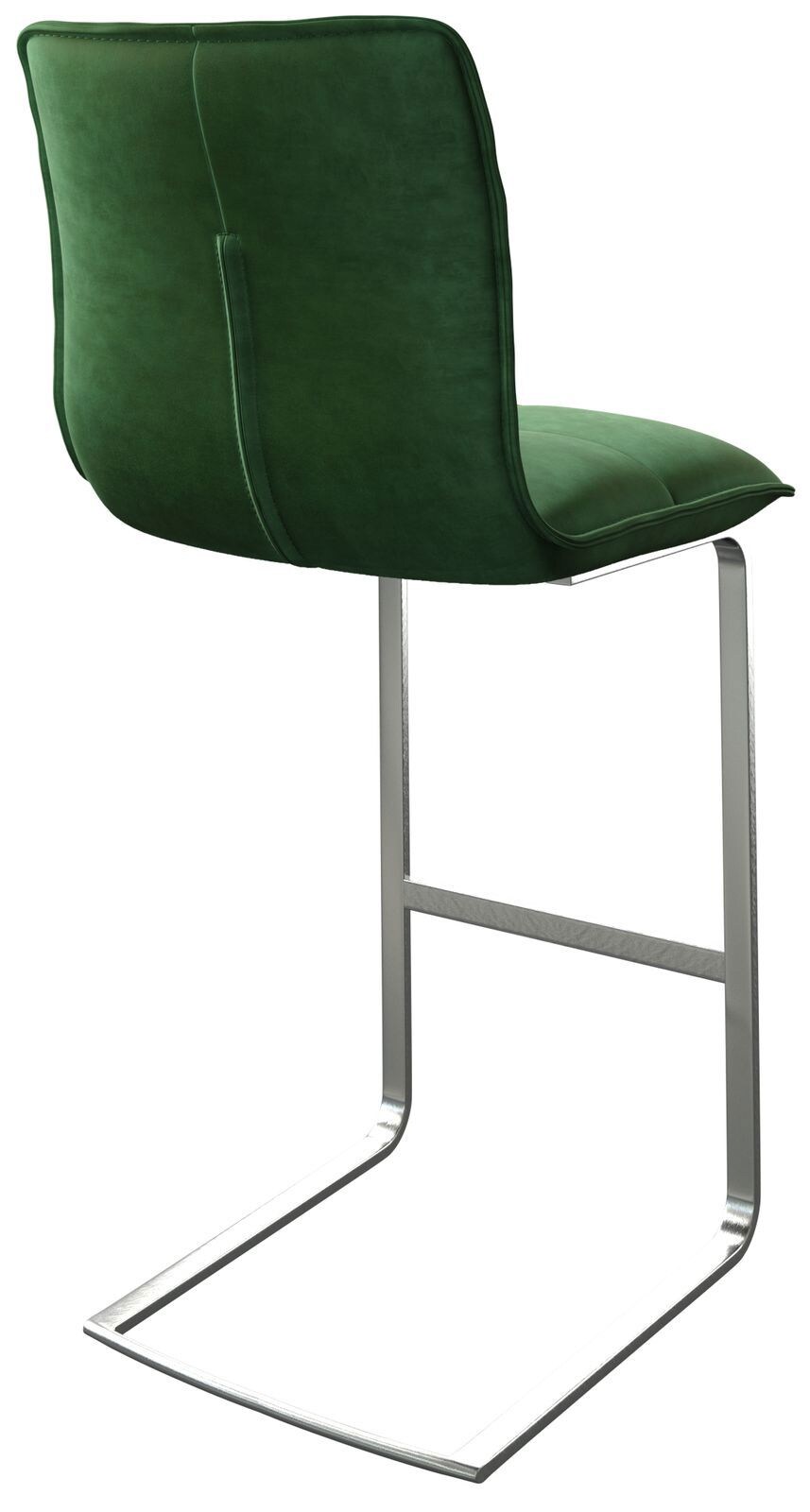 Chaise-de-bar Maddy-Flex velours vert chaise cantilever acier plat inoxydable 4