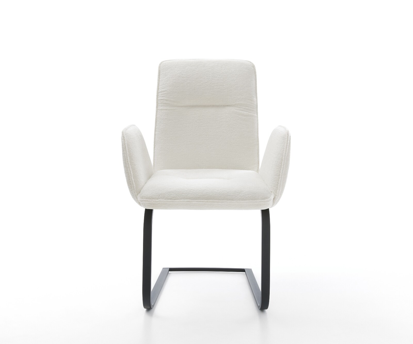 Cantilever Vinja-Flex bouclé doux beige pied cantilever plat noir 1