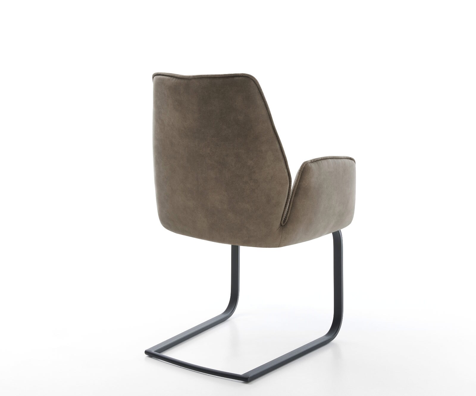 Cantilever Zoa-Flex microvelours taupe vintage pied cantilever plat noir ressorts ensachés 4