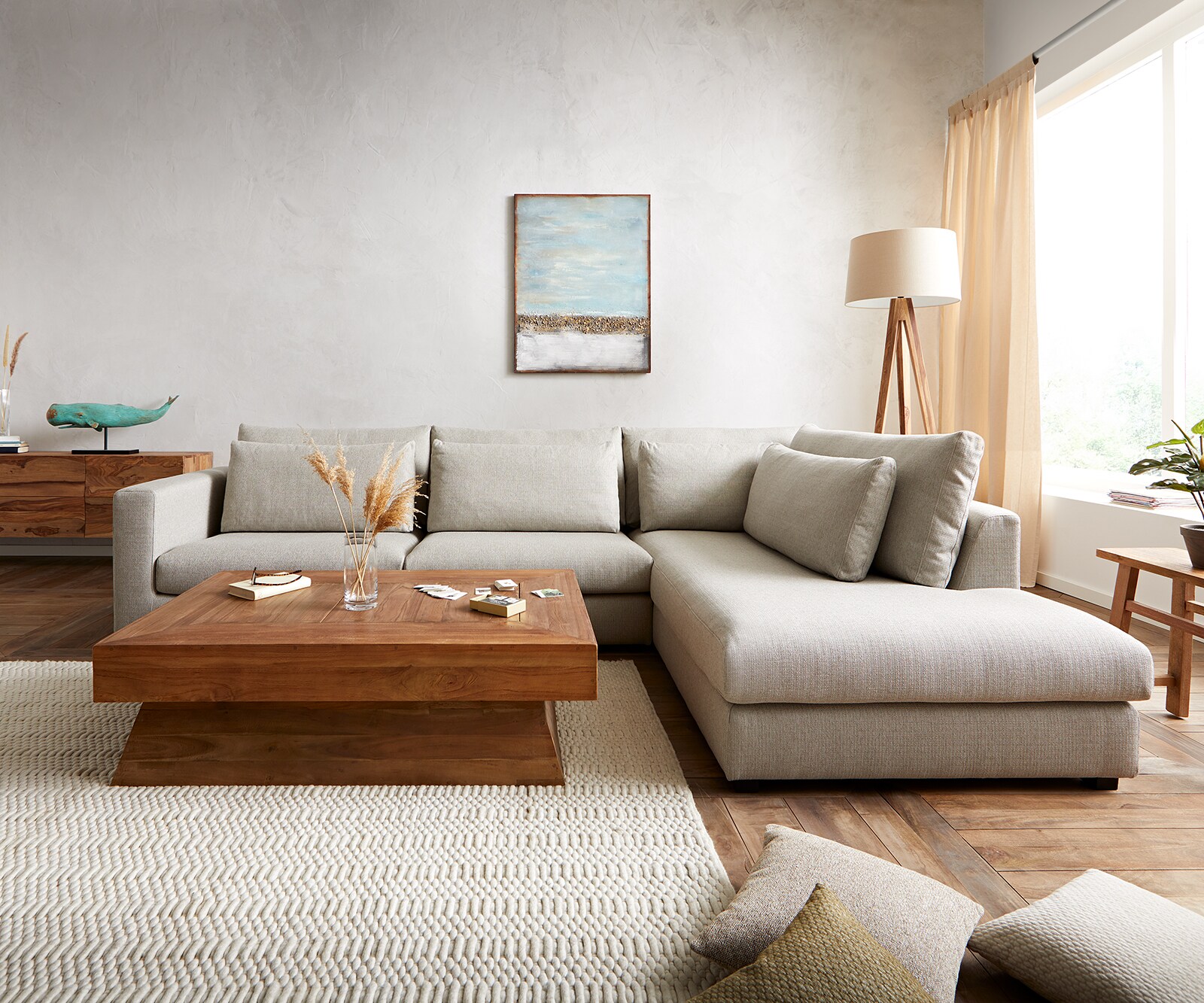 Canapé-d'angle Isla 330x225 cm avec pouf 2