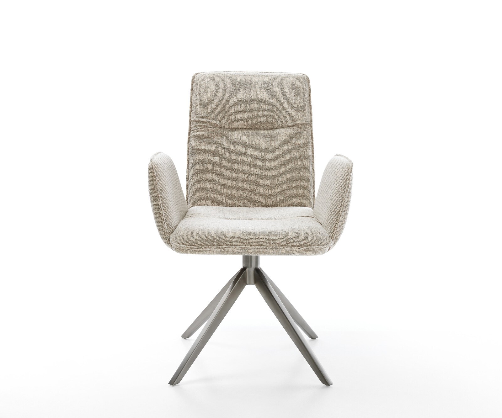 Chaise-pivotante Vinja-Flex tissu tissé doux beige pied croisé large grafiete pivotement sur 360° fonction bascule 2