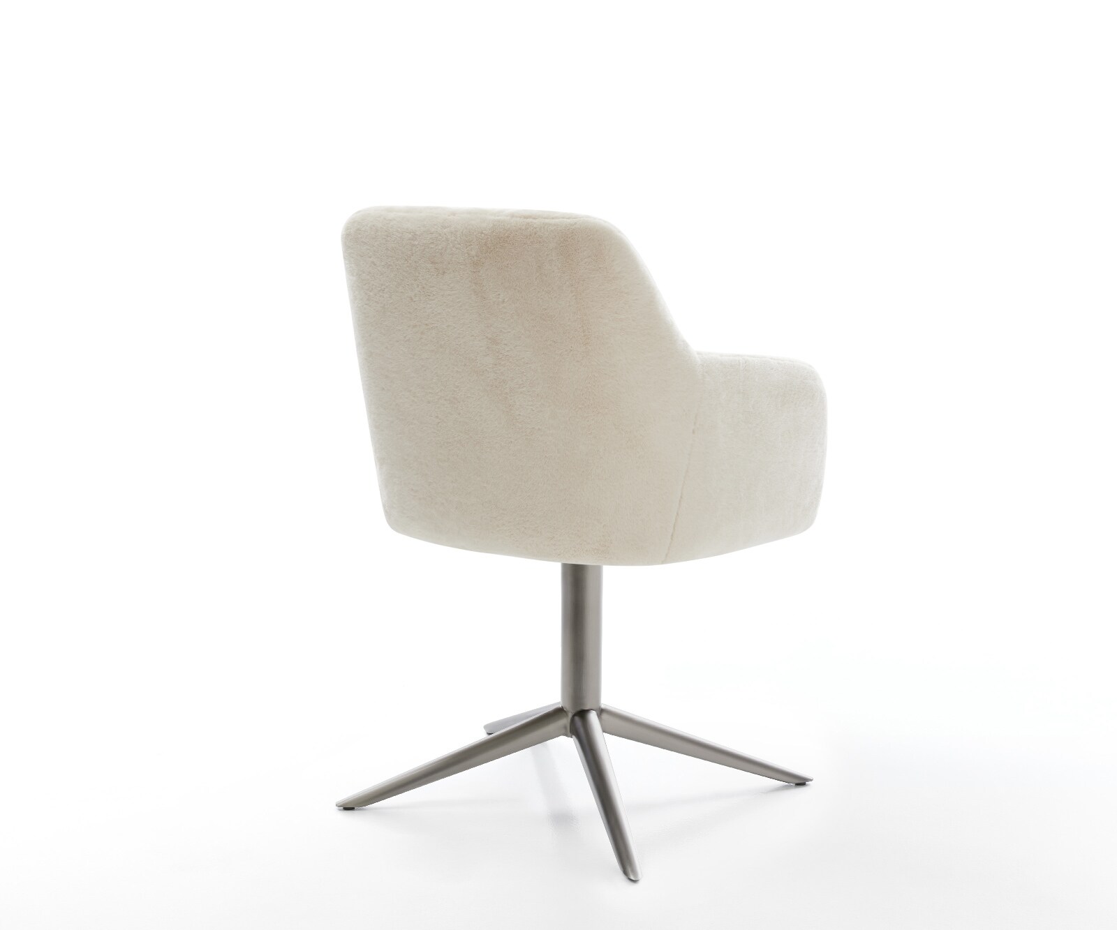 Chaise-pivotante Greg-Flex peluche crème-blanc pied de chaise 4 branches grafiete pivotement sur 360° fonction bascule resorts ensachés 5