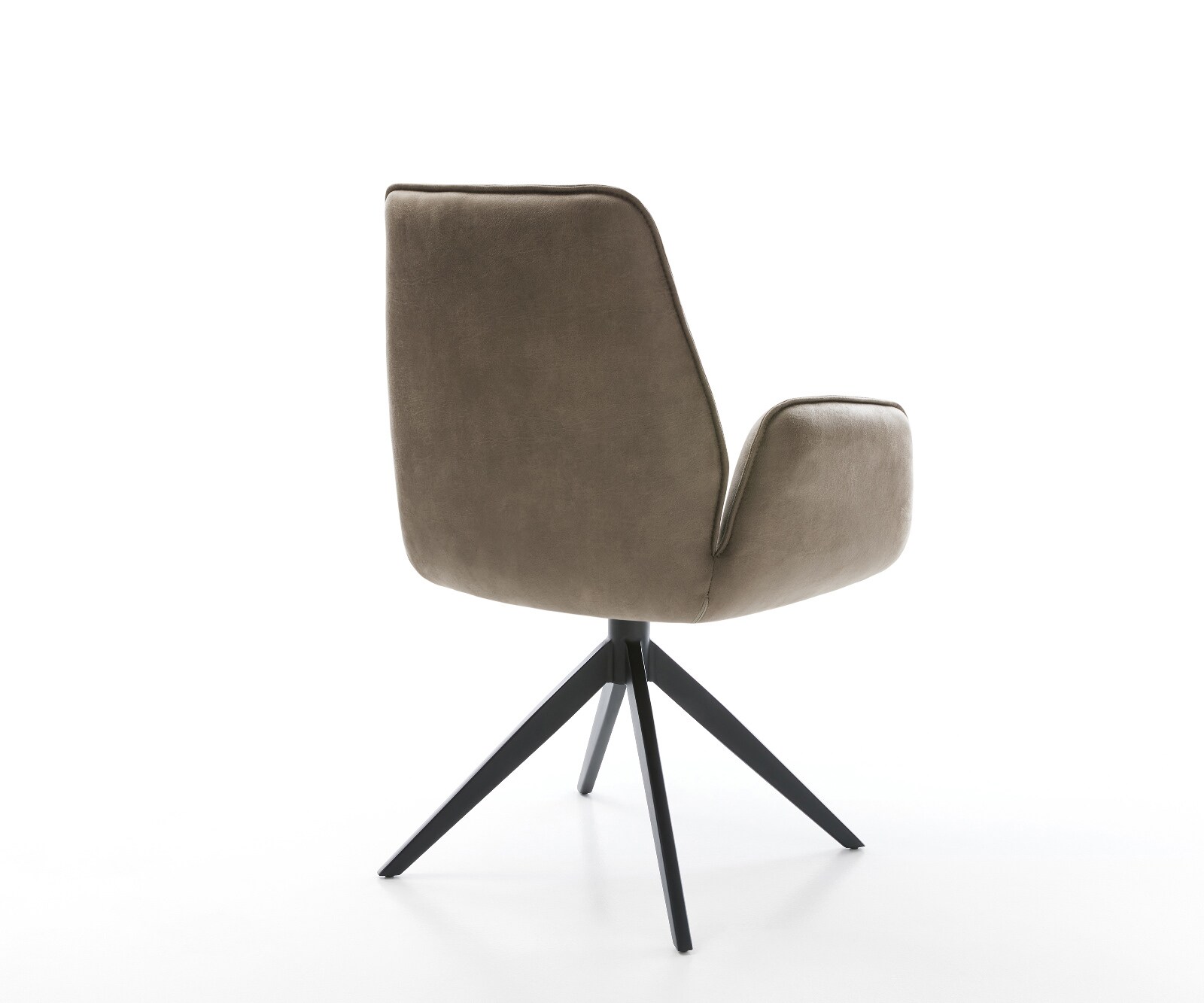 Chaise-pivotante Zoa-Flex microvelours taupe vintage pied croisé large noir pivotement sur 360° fonction bascule ressorts ensachés 5