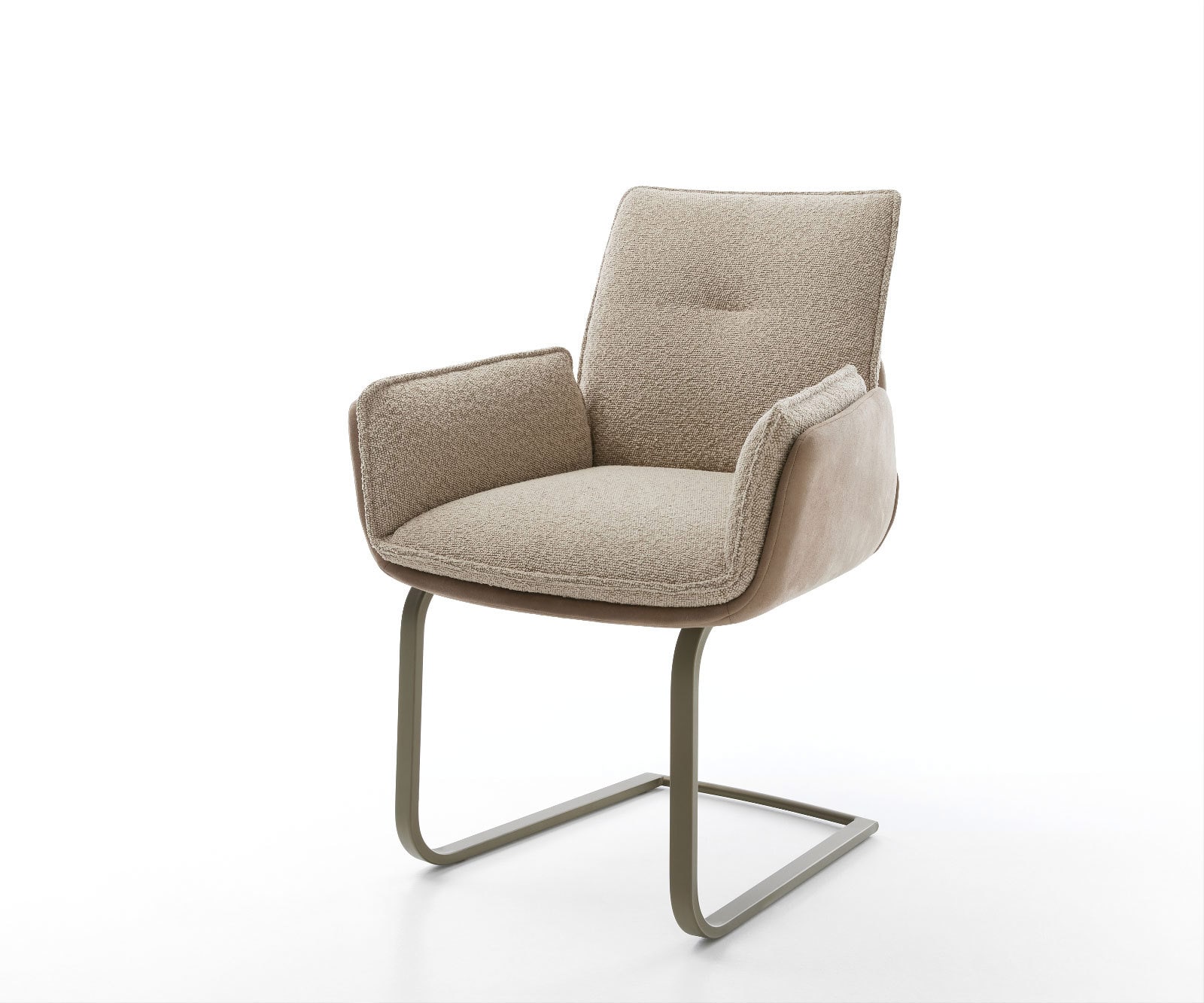 Cantilever Nela-Flex tissu mixte couleur boue pied cantilever plat aspect titane Cantilever Nela-Flex tissu mixte couleur boue pied cantilever plat aspect titane