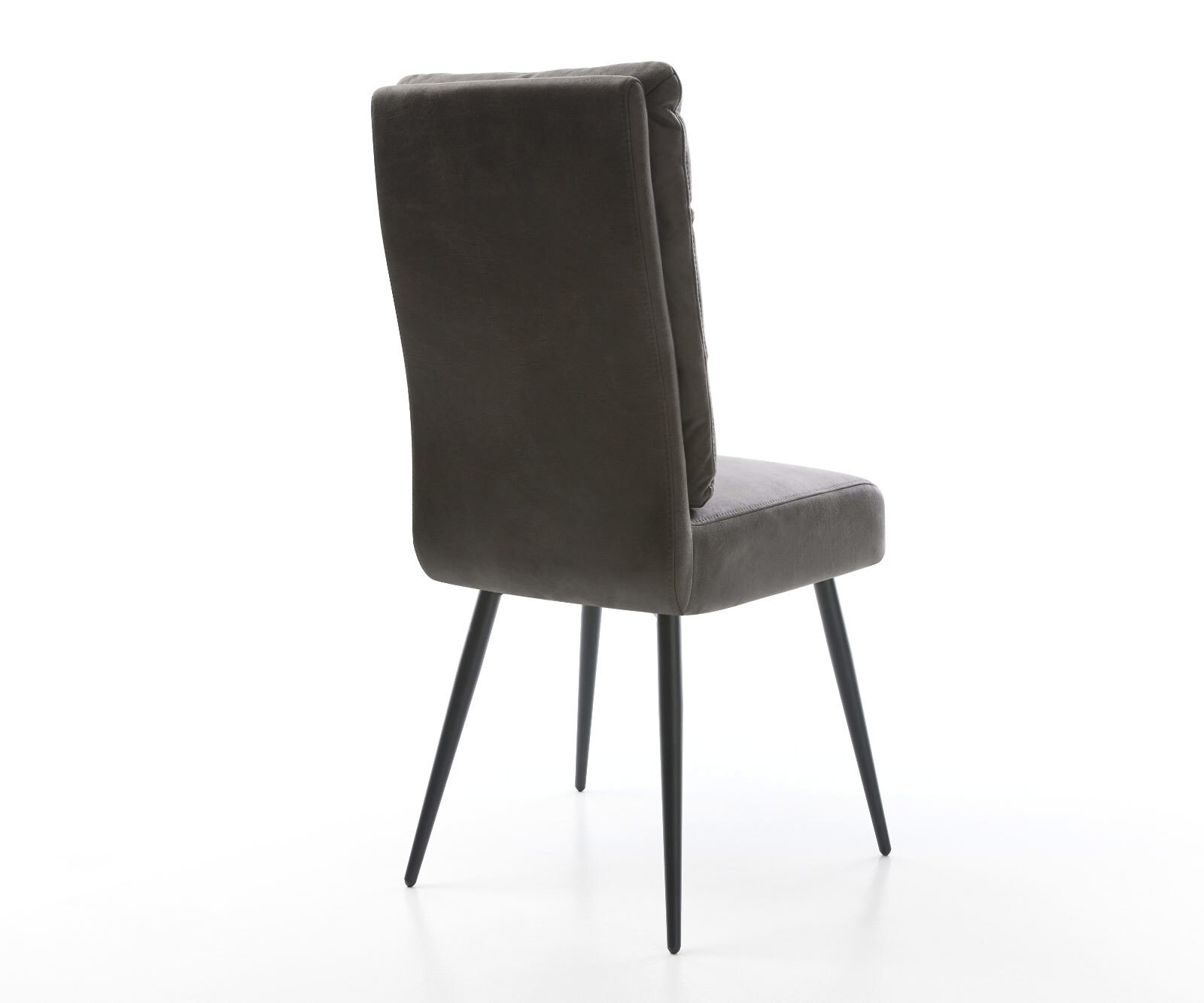 Chaise-de-salle-à-manger Pela-Flex microvelours anthracite vintage 4 pieds coniques noir ressorts ensachés 4 Chaise-de-salle-à-manger Pela-Flex microvelours anthracite vintage 4 pieds coniques noir ressorts ensachés 4