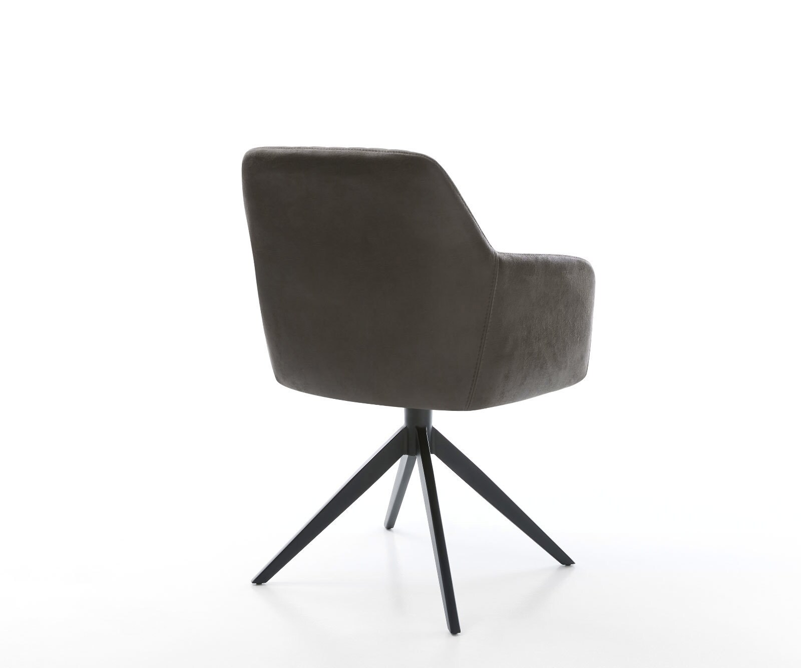 Chaise-de-salle-à-manger Greg-Flex microvelours anthracite vintage pied croisé large noir ressorts ensachés 4