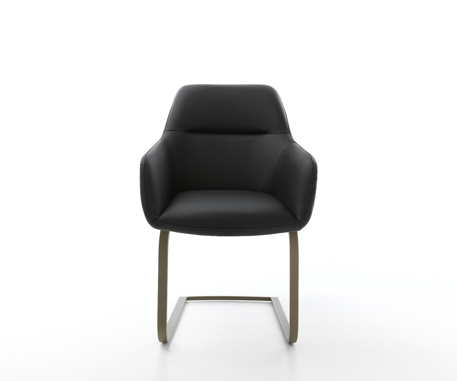 Cantilever Pejo-Flex cuir de vache noir pied cantilever plat aspect titane ressorts ensachés 2