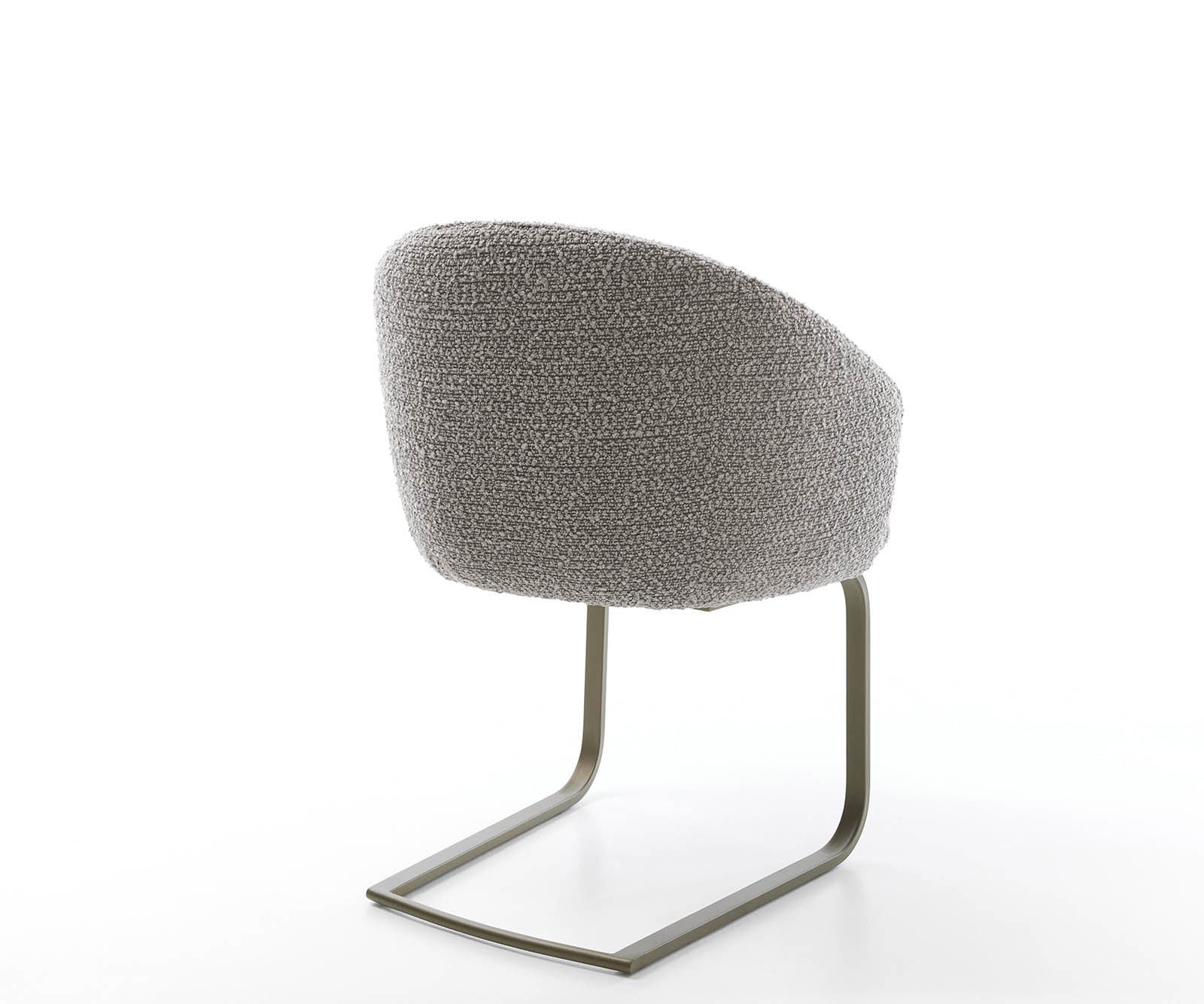Cantilever Caja-Flex avec accoudoirs bouclé gris argenté pied cantilever plat aspect titane ressorts ensachés 4 Cantilever Caja-Flex avec accoudoirs bouclé gris argenté pied cantilever plat aspect titane ressorts ensachés 4