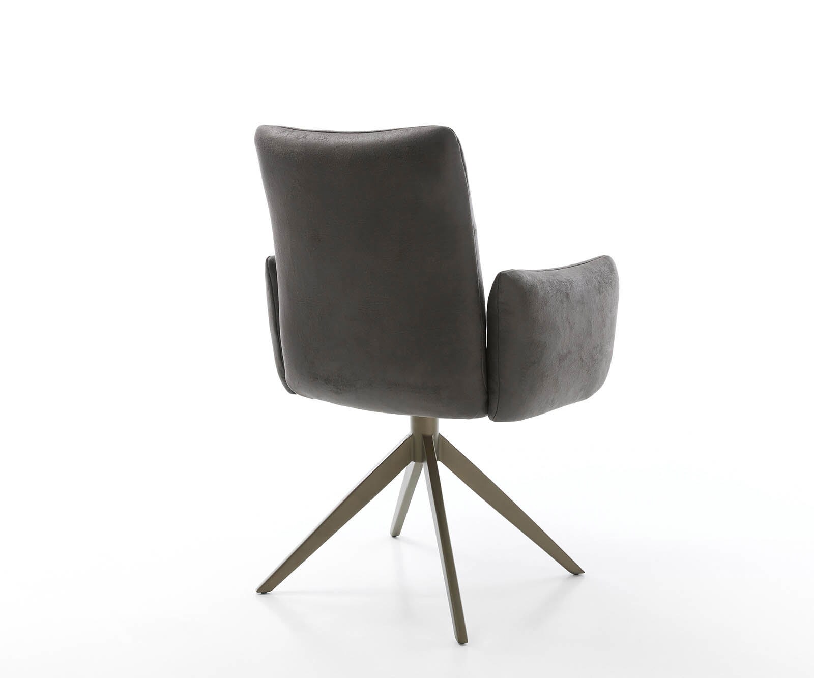 Chaise-pivotante Jova-Flex avec accoudoirs microvelours anthracite vintage pied croisé large aspect titane pivotement sur 360° ressorts ensachés 4 Chaise-pivotante Jova-Flex avec accoudoirs microvelours anthracite vintage pied croisé large aspect titane pivotement sur 360° ressorts ensachés 4