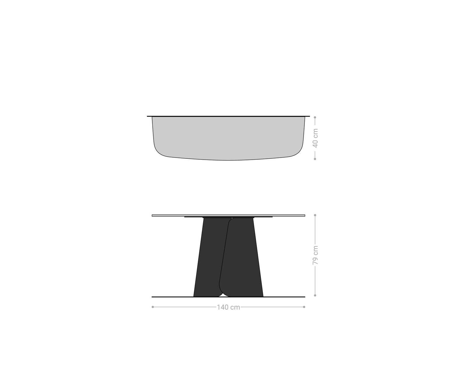 Console Edge forme bateau 140x40 cm Céramique Emperador Extra Lucidato Dunkelbraun Livos Métal Noir 8