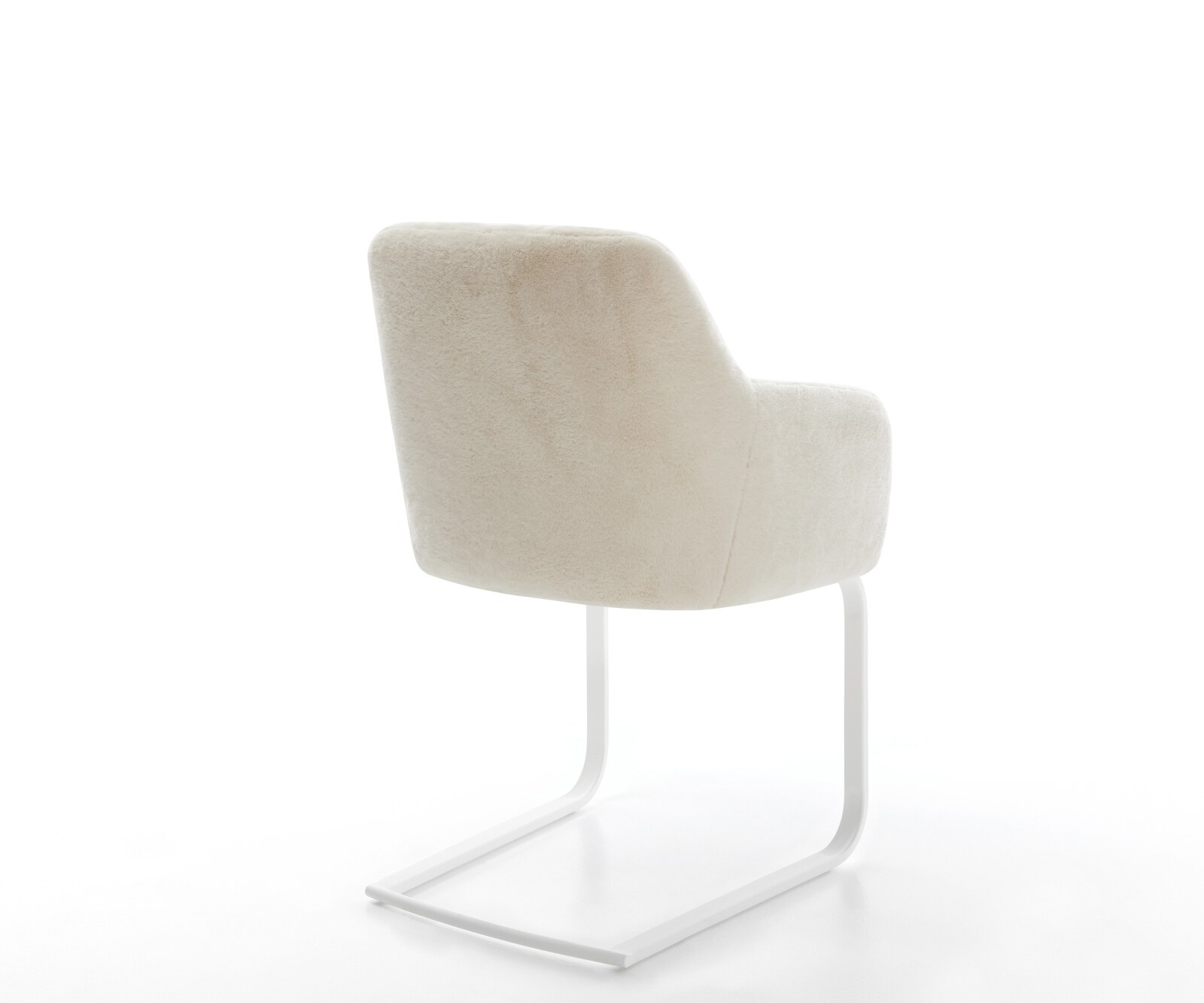 Cantilever Greg-Flex peluche crème-blanc pied cantilever plat blanc resorts ensachés 5