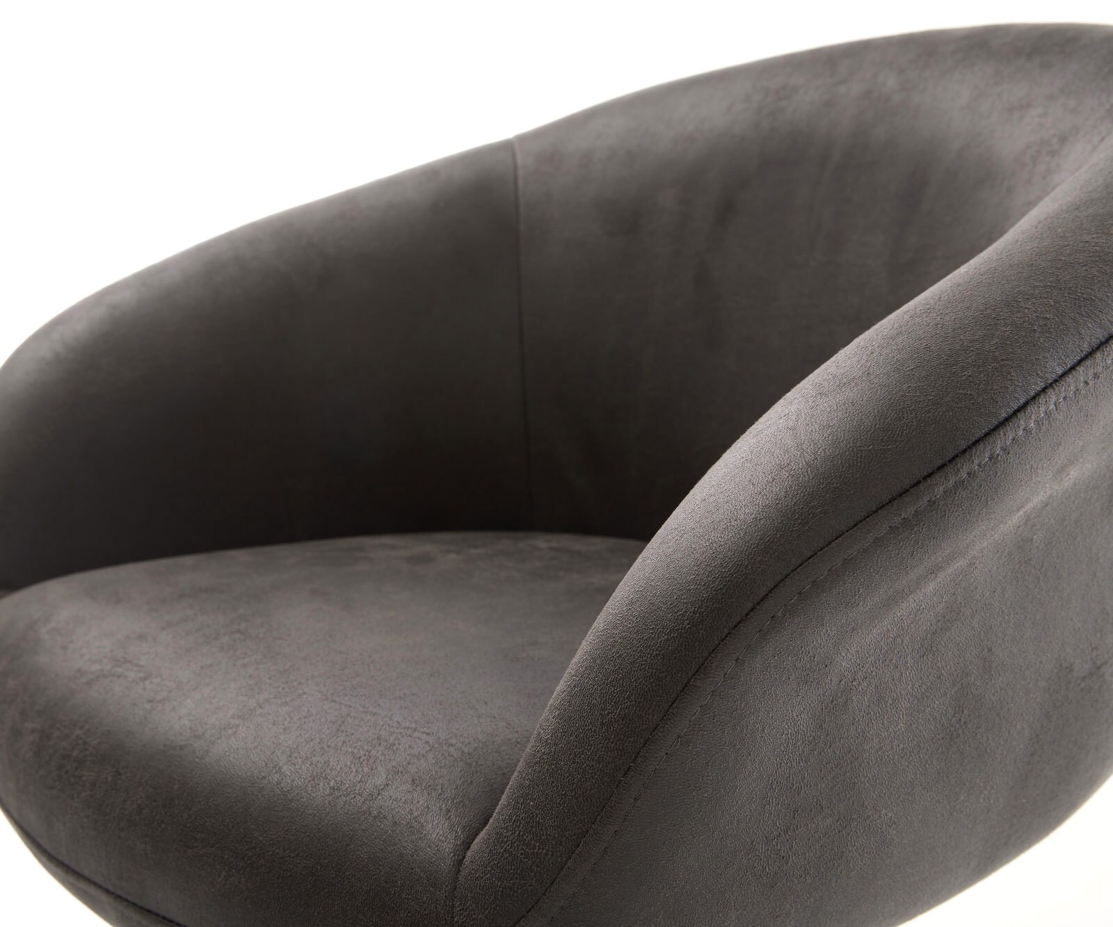 Chaise-pivotante Vinka-Flex avec accoudoirs microvelours anthracite vintage pied croisé conique noir pivotement sur 180° ressorts ensachés 4