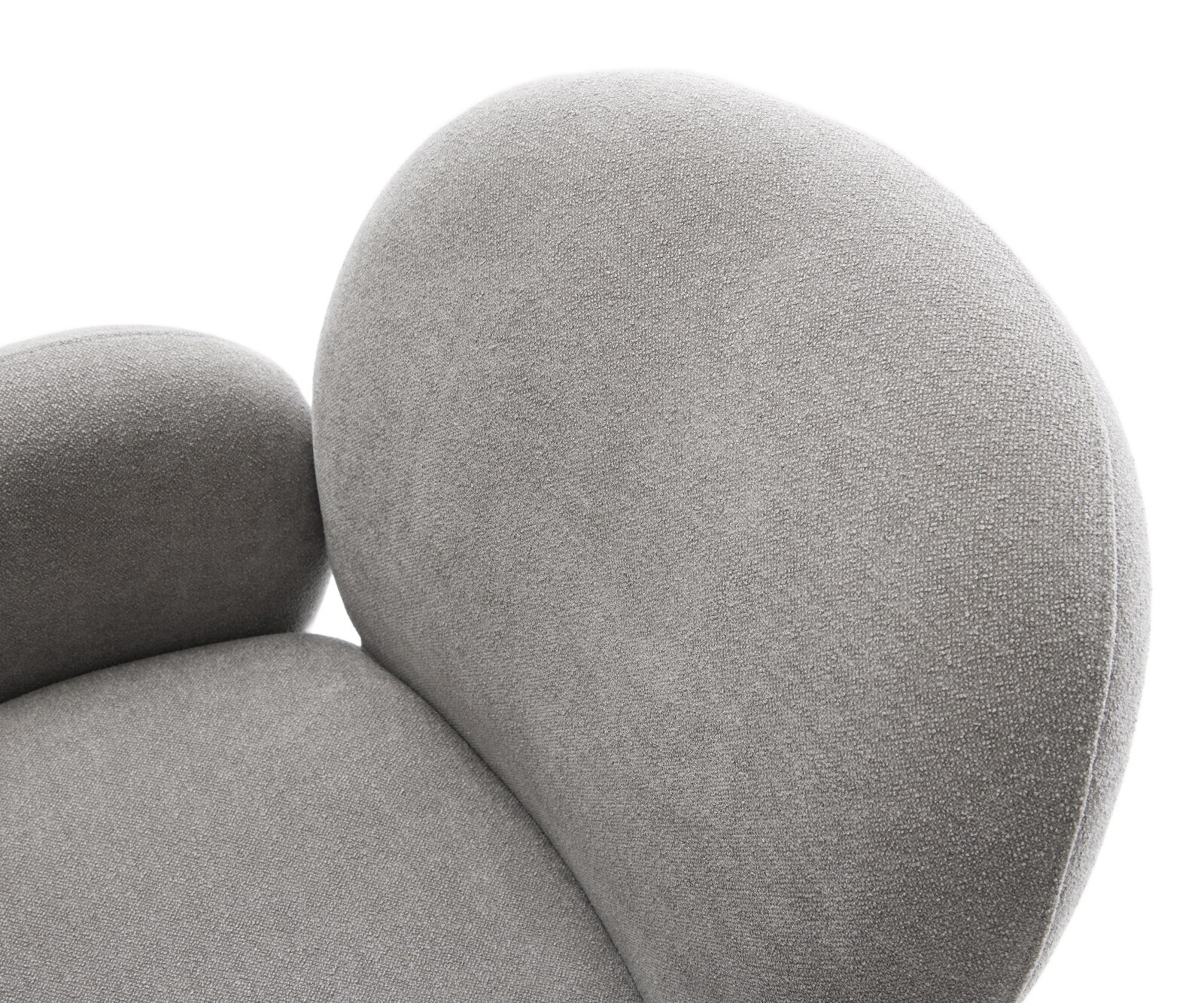 Chaise-pivotante Nube-Flex avec accoudoirs tissu structuré doux gris pied croisé large blanc pivotement sur 360° fonction bascule resorts ensachés 4