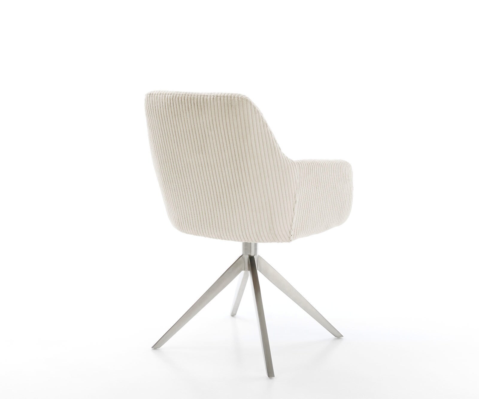 Chaise-pivotante Pejo-Flex côtelé beige pied croisé large acier inoxydable brossé pivotement sur 360° fonction bascule ressorts ensachés 4 Chaise-pivotante Pejo-Flex côtelé beige pied croisé large acier inoxydable brossé pivotement sur 360° fonction bascule ressorts ensachés 4