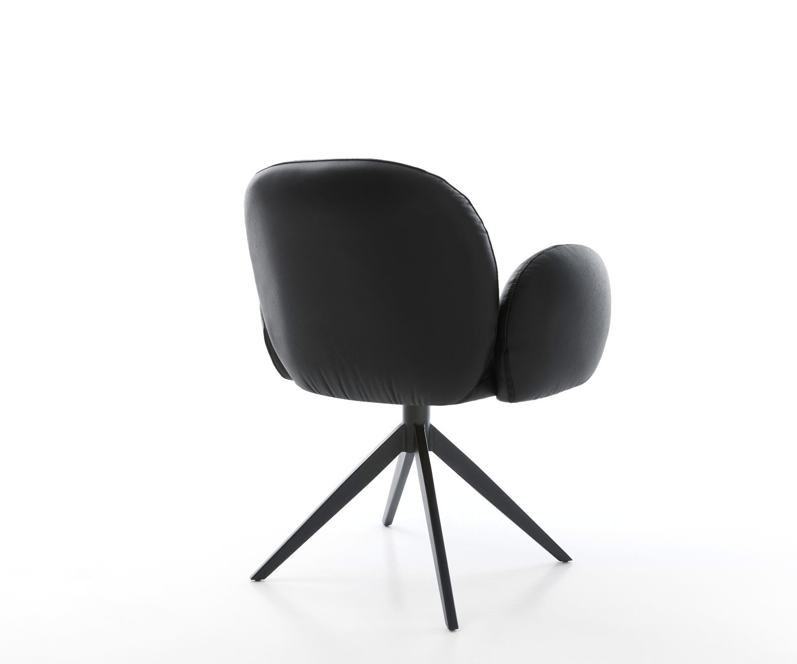 Chaise-pivotante Nube-Flex cuir de vache noir pied croisé large noir pivotement sur 360° fonction bascule ressorts ensachés 4