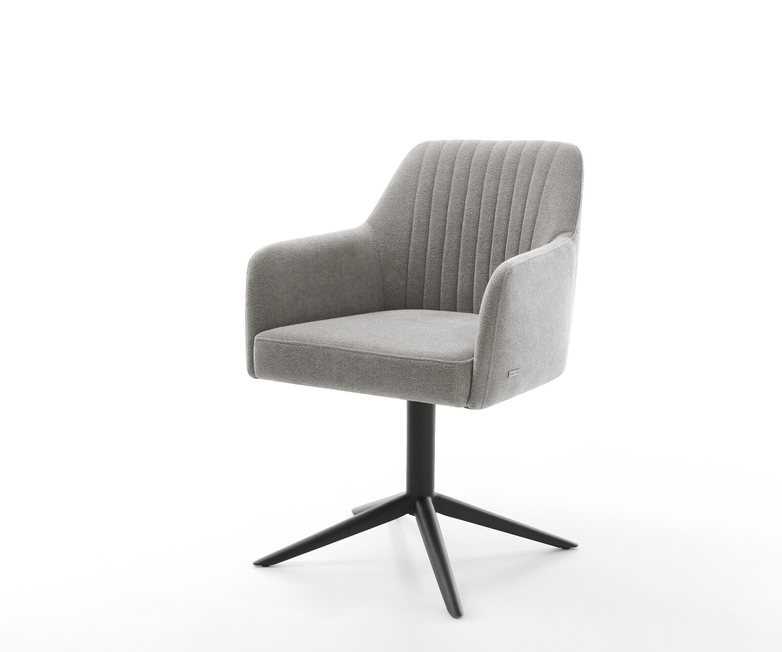Chaise-pivotante Greg-Flex tissu structuré doux gris pied de chaise 4 branches noir pivotement sur 360° fonction bascule resorts ensachés 1