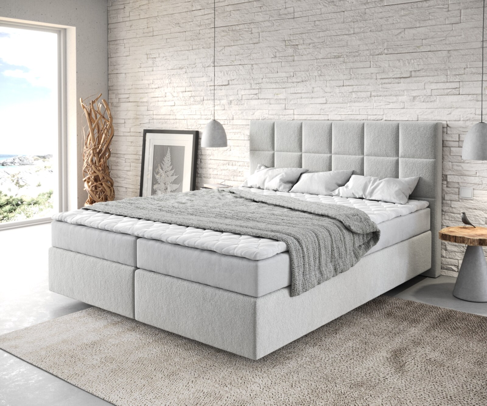 Lit-à-sommier-tapissier Dream-Fine avec matelas et sur-matelas 4