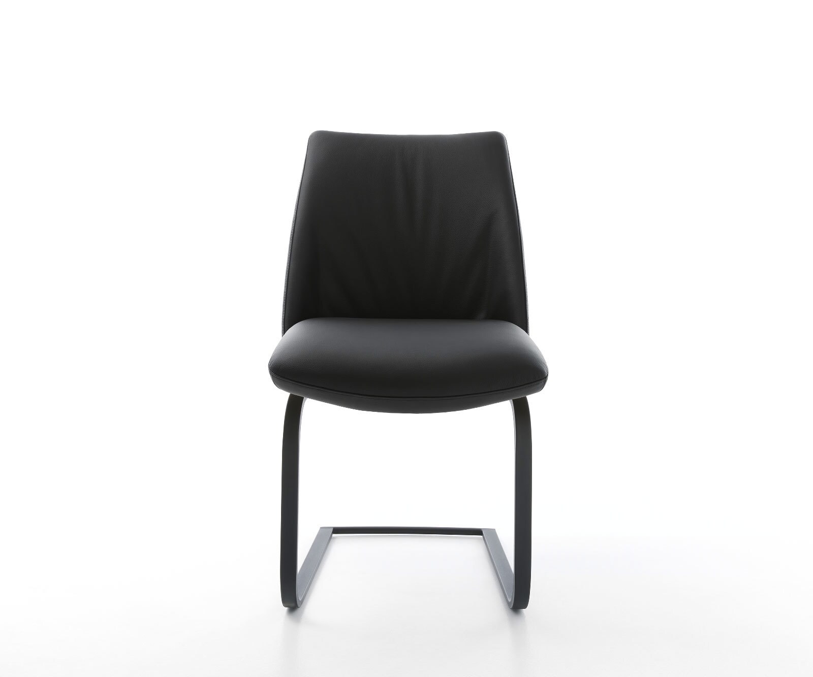 Cantilever Elso-Flex cuir de vache noir pied cantilever plat noir ressorts ensachés 2