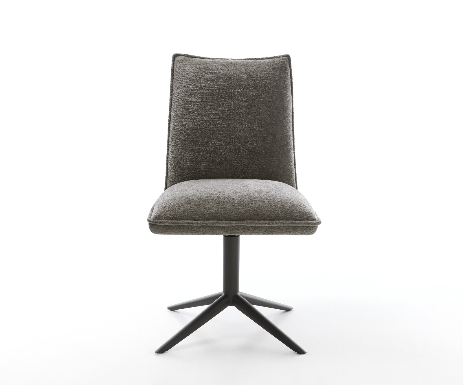 Chaise-pivotante Lelio-Flex bouclé doux couleur boue pied de chaise 4 branches noir pivotement sur 360° fonction bascule resorts ensachés 2