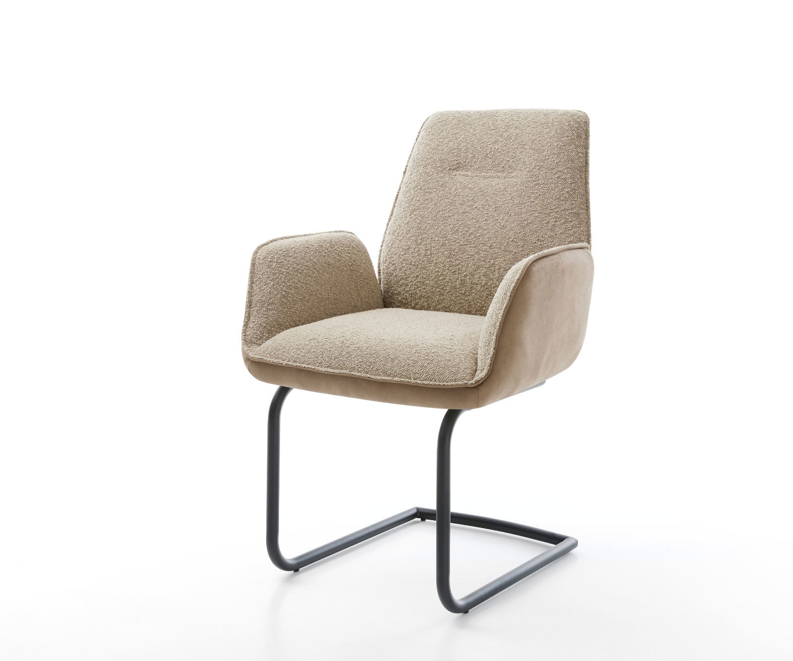 Cantilever Zoa-Flex tissu mixte couleur boue pied cantilever rond noir ressorts ensachés Cantilever Zoa-Flex tissu mixte couleur boue pied cantilever rond noir ressorts ensachés