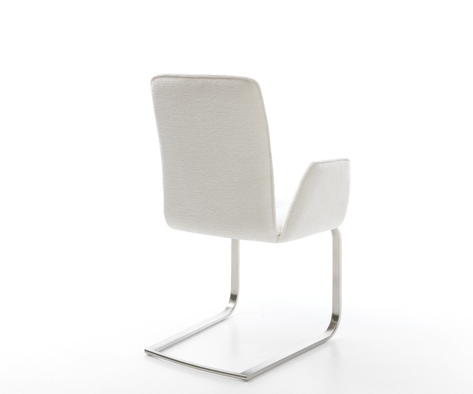 Cantilever Vinja-Flex bouclé doux beige pied cantilever plat acier inoxydable 5